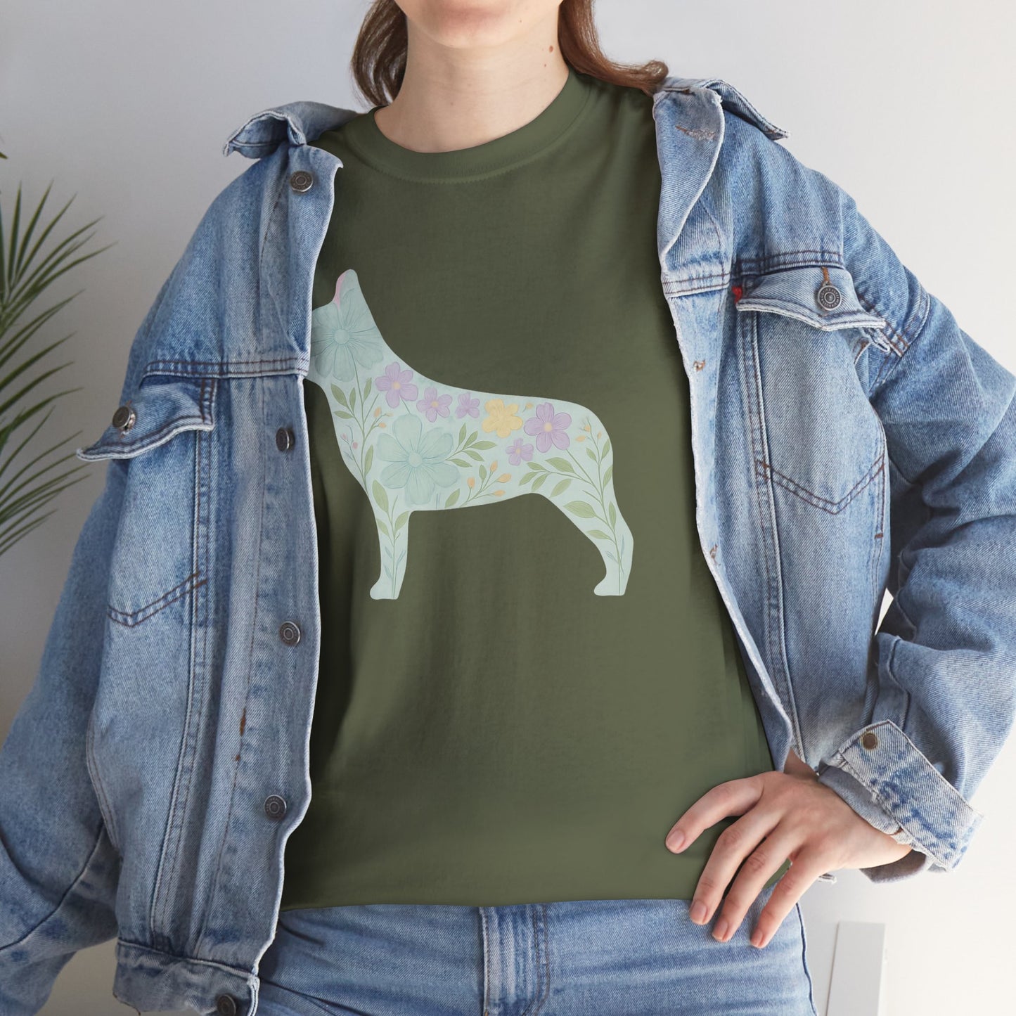 Floral French Bulldog T-Shirt | Pastel Dog Lover Tee | Soft Floral Frenchie Silhouette Shirt | Cute Gift for French Bulldog Moms