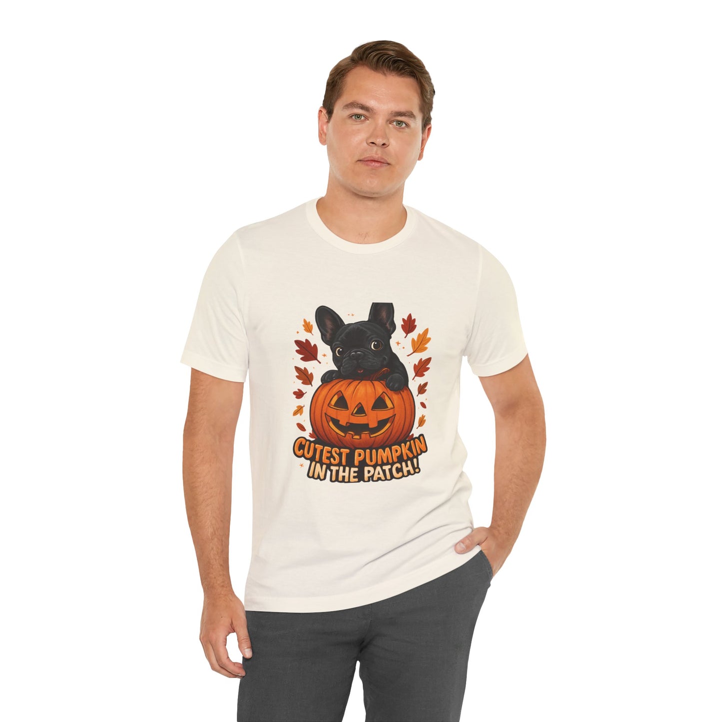 Cutest Pumpkin in the Patch Frenchie T-Shirt | Halloween Dog Lover Tee | Fall French Bulldog Shirt | Cute Pumpkin Patch Graphic Tee
