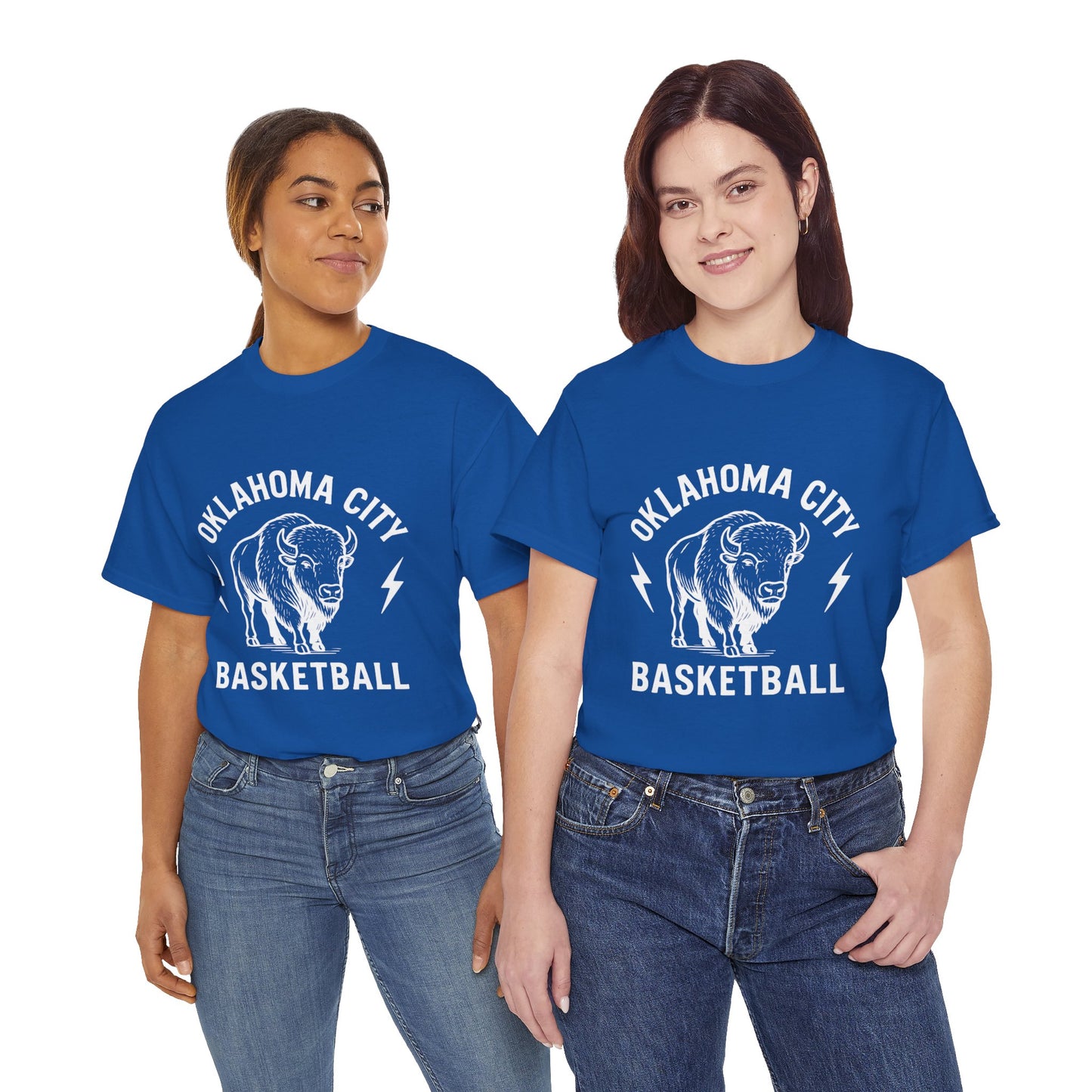 Oklahoma City Bison Basketball Shirt • OKC Hoops Tee • Retro Thunder Spirit T-Shirt • Western Bison Basketball Fan Shirt