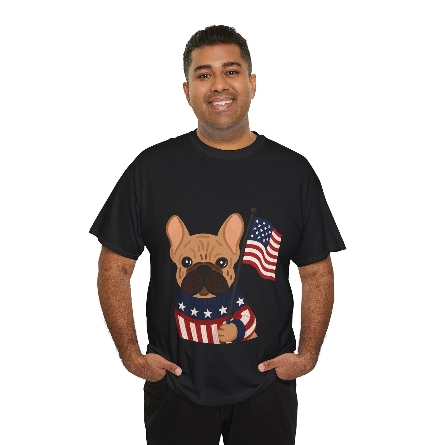 Patriotic French Bulldog Shirt, American Flag Frenchie Tee, Fourth of July Dog Lover Shirt, USA French Bulldog Gift, Patriotic Puppy Sweater Tee