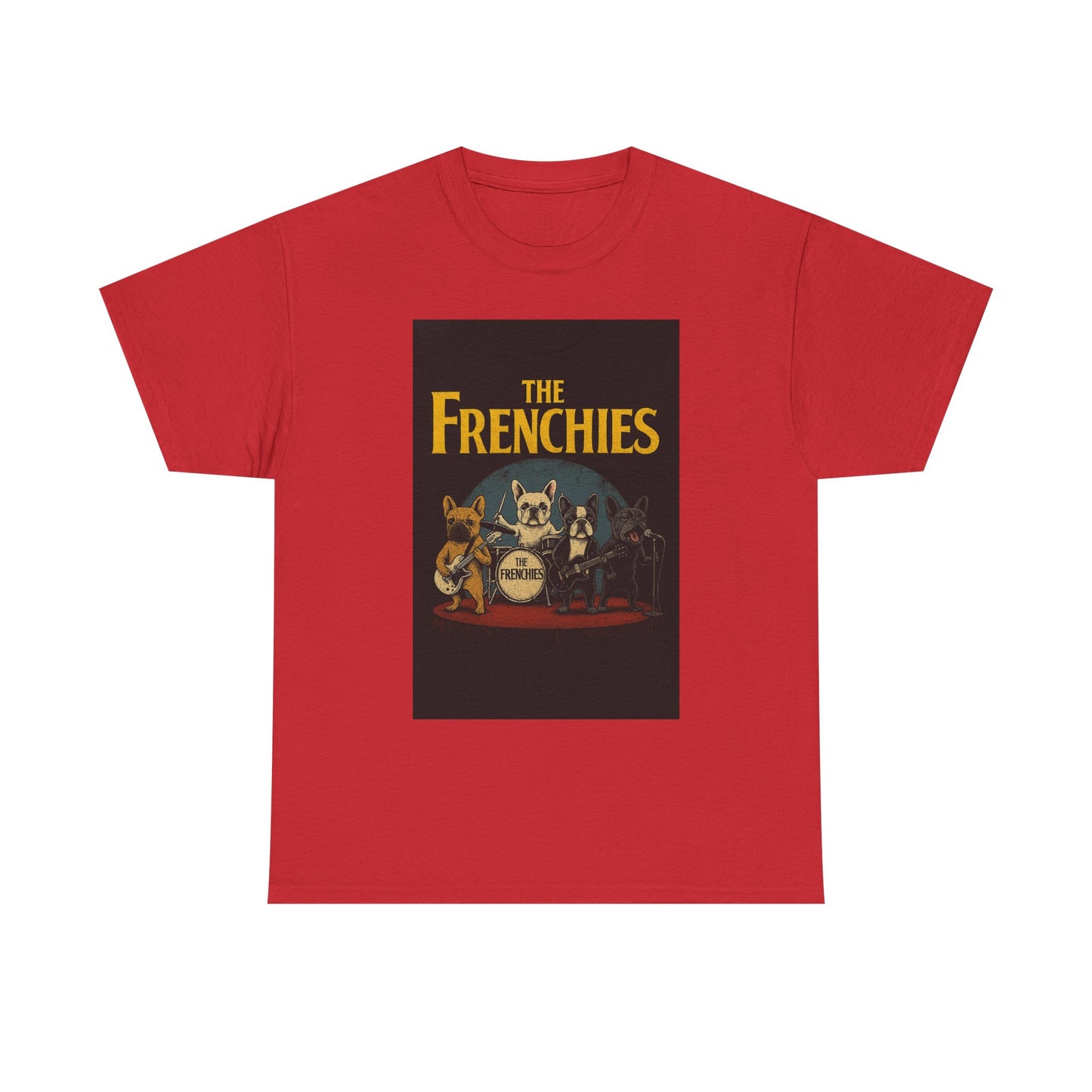 The Frenchies Band T-Shirt | Retro French Bulldog Graphic Tee | Funny Dog Lover Gift | Vintage Concert Style Frenchie Shirt