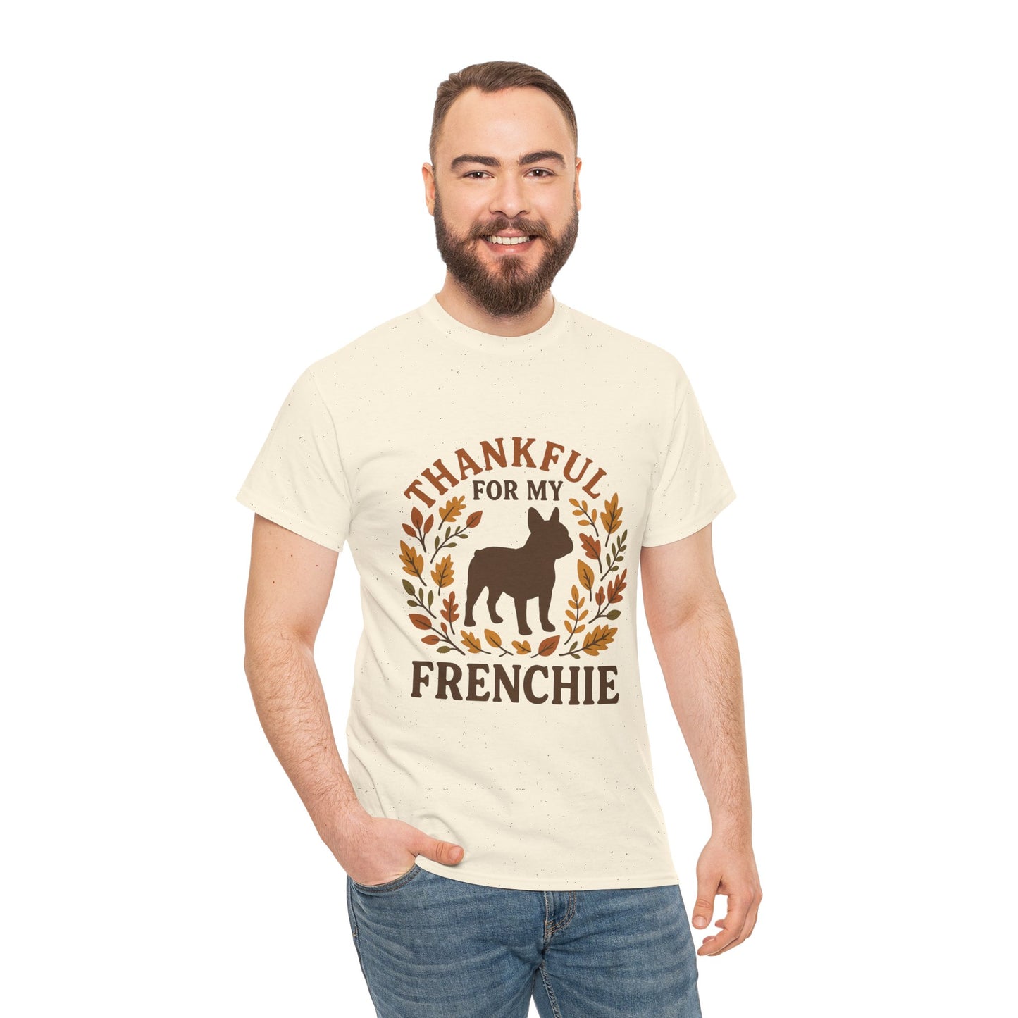 Thankful for My Frenchie Shirt – Fall French Bulldog T-Shirt, Thanksgiving Dog Lover Tee, Autumn Frenchie Gift for Pet Moms & Dads