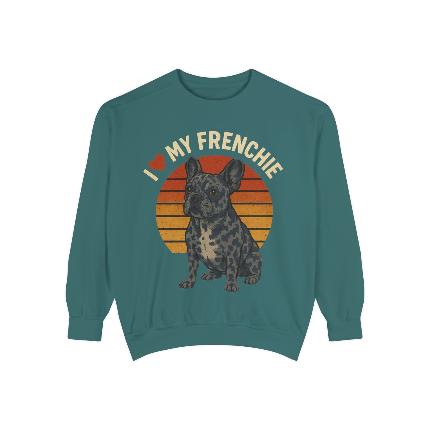 Retro Merle French Bulldog Pullover | Vintage Frenchie Sweatshirt | Cute Dog Lover Gift | Unisex Cozy French Bulldog Sweater