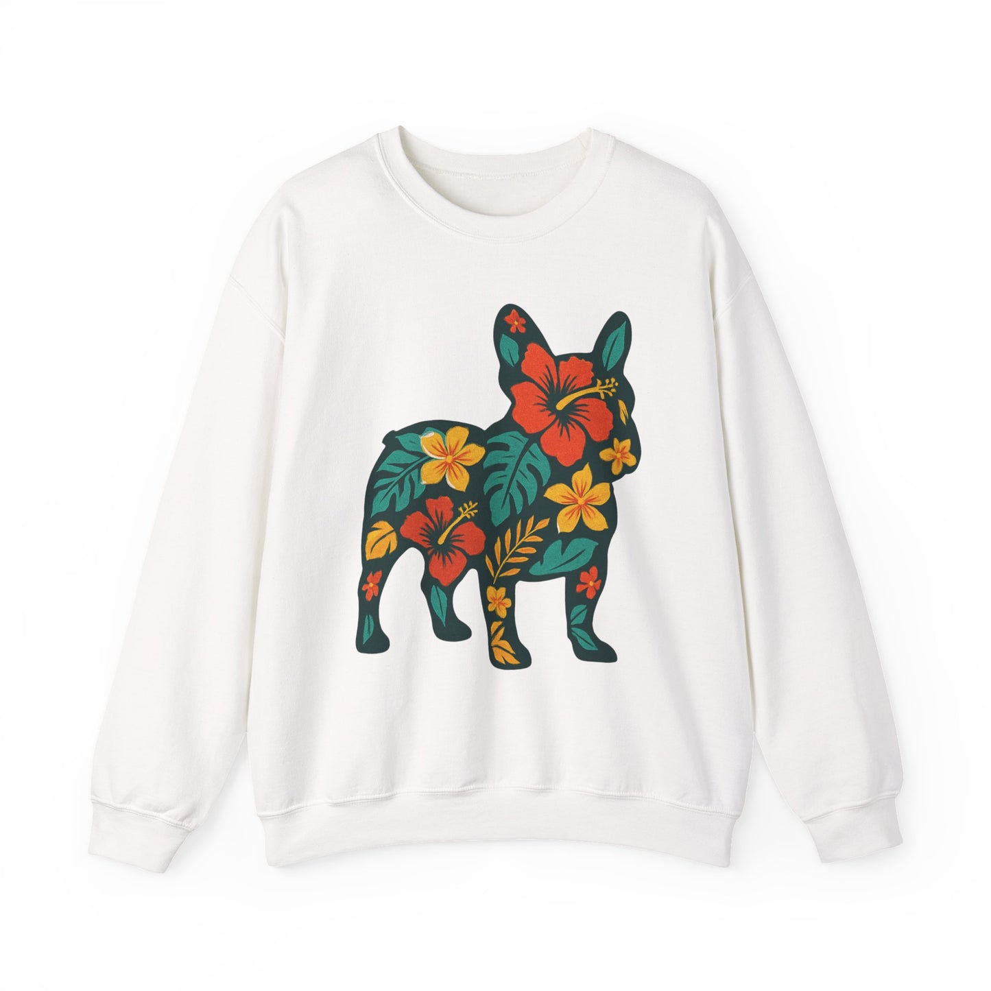 Hawaiian French Bulldog Sweatshirt | Tropical Floral Frenchie Sweater | Summer Dog Lover Gift | Cute Floral Frenchie Pullover