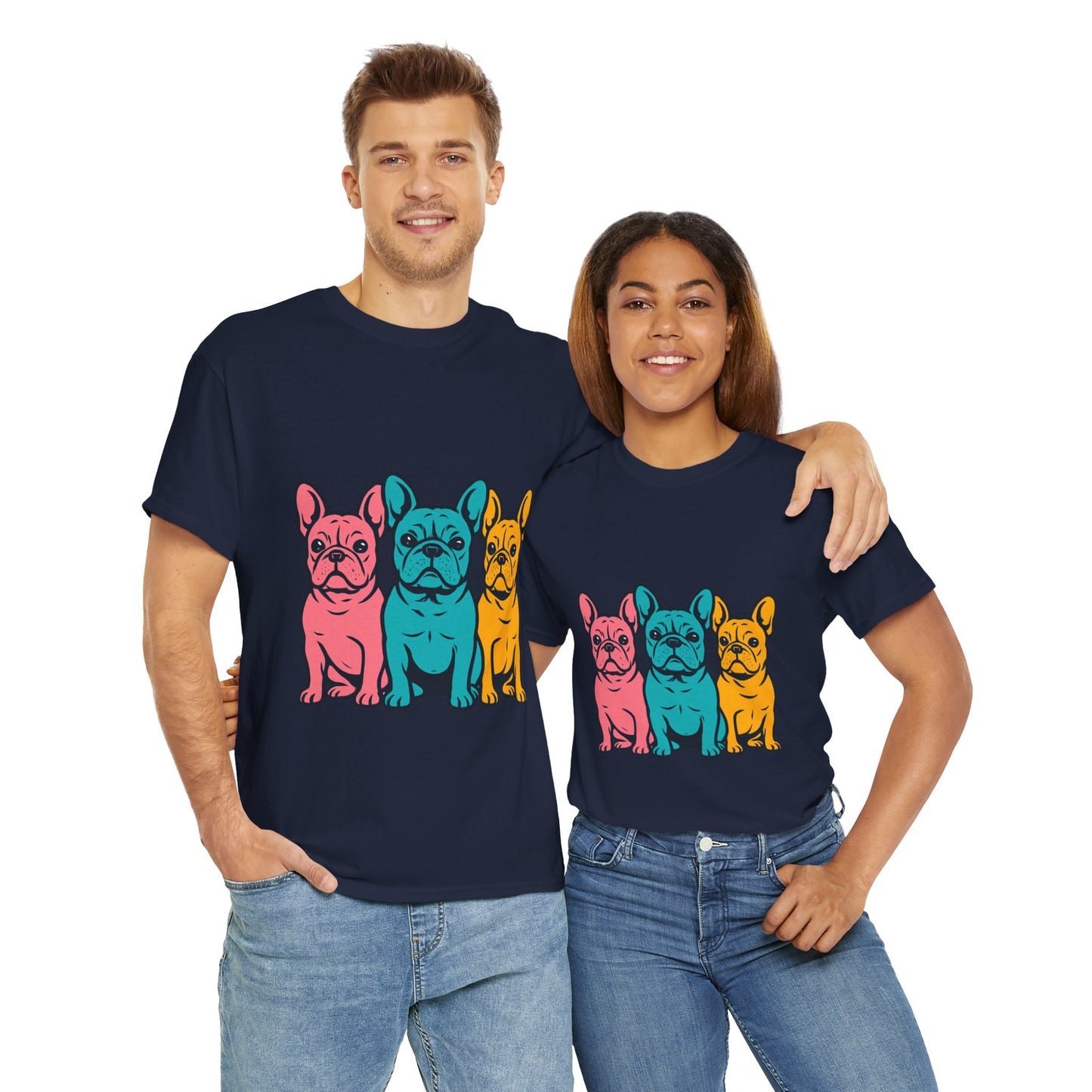 Pop Art French Bulldog T-Shirt | Colorful Frenchie Graphic Tee | Retro Dog Lover Shirt | Bright 80s Style Pet Gift | Fun Unisex Dog Mom Shirt