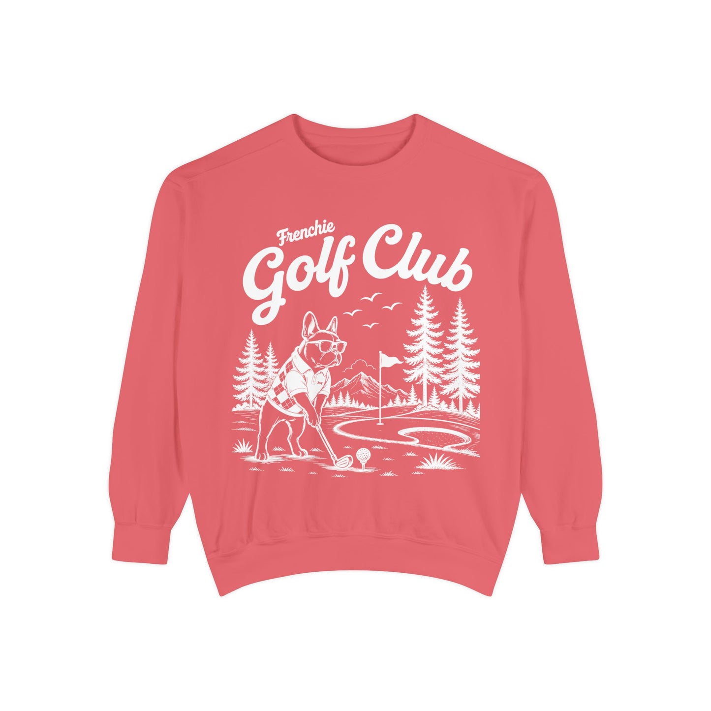 Frenchie Golf Club Sweatshirt, Golfing French Bulldog Crewneck, Golf Lover Dog Sweatshirt, Country Club Frenchie Gift, Vintage Golf Sweatshirt