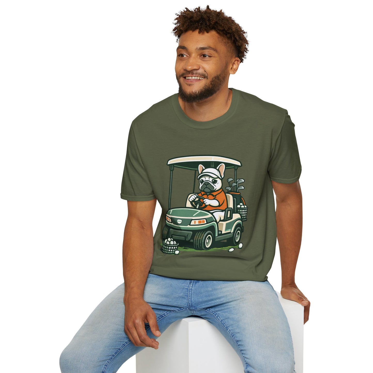 French Bulldog Golf Cart Shirt, Funny Golf Frenchie Tee, Golf Lover Gift, Frenchie Golfer T-Shirt, Golf Cart Dog Shirt, Golf Dad Gift, Cute French Bulldog Apparel