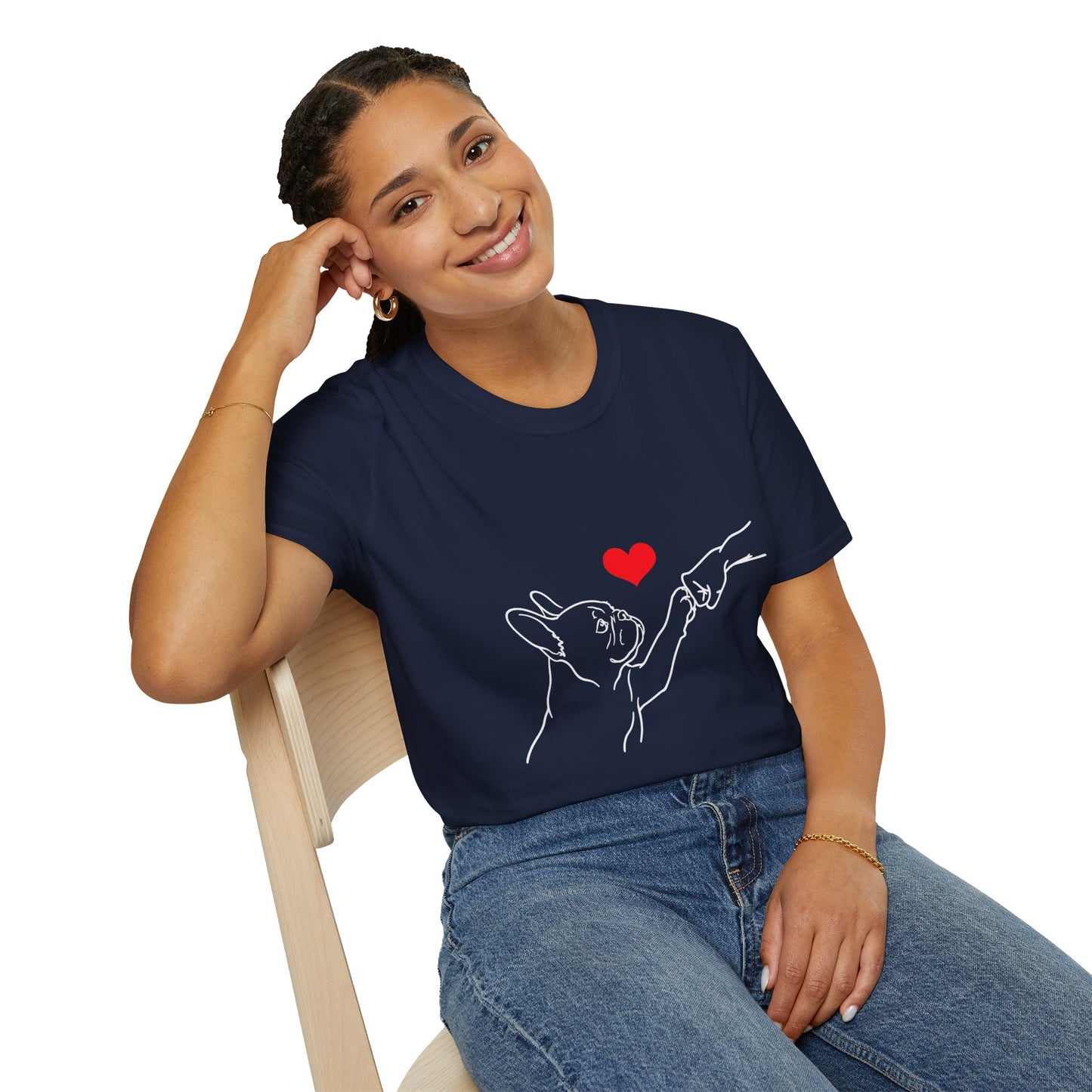 French Bulldog Love Shirt, Frenchie Mom Gift, French Bulldog Dad Shirt, Minimalist Frenchie Tee, Dog Lover Gift, French Bulldog Outline Shirt, Pet Memorial Tee