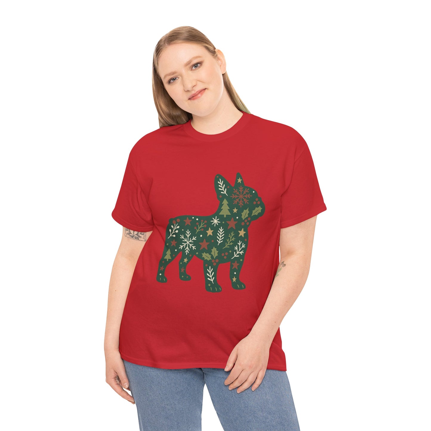 Christmas Frenchie Sweatshirt | Holiday French Bulldog Silhouette | Festive Dog Lover Gift | Cute Winter Frenchie Apparel