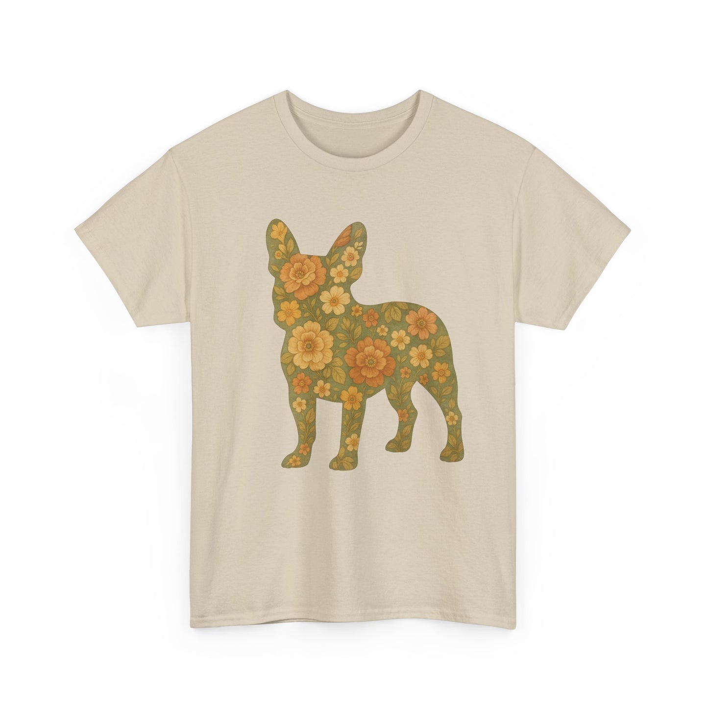 Floral Frenchie T-Shirt | Retro Flower French Bulldog Tee | Boho Dog Mom Shirt | Cute Pet Lover Gift | Vintage Botanical Dog Graphic Tee
