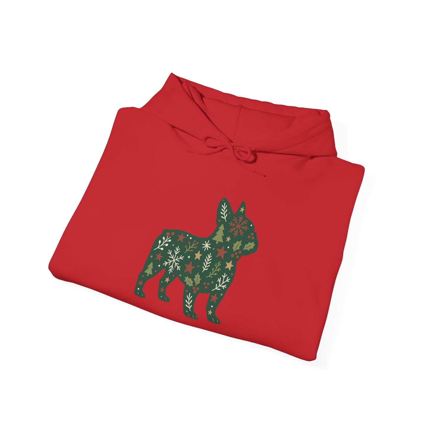 Christmas Frenchie Hoodie | Holiday French Bulldog Sweatshirt | Cute Dog Mom Gift | Frenchie Lover Xmas Hoodie | Winter Dog Silhouette Pullover