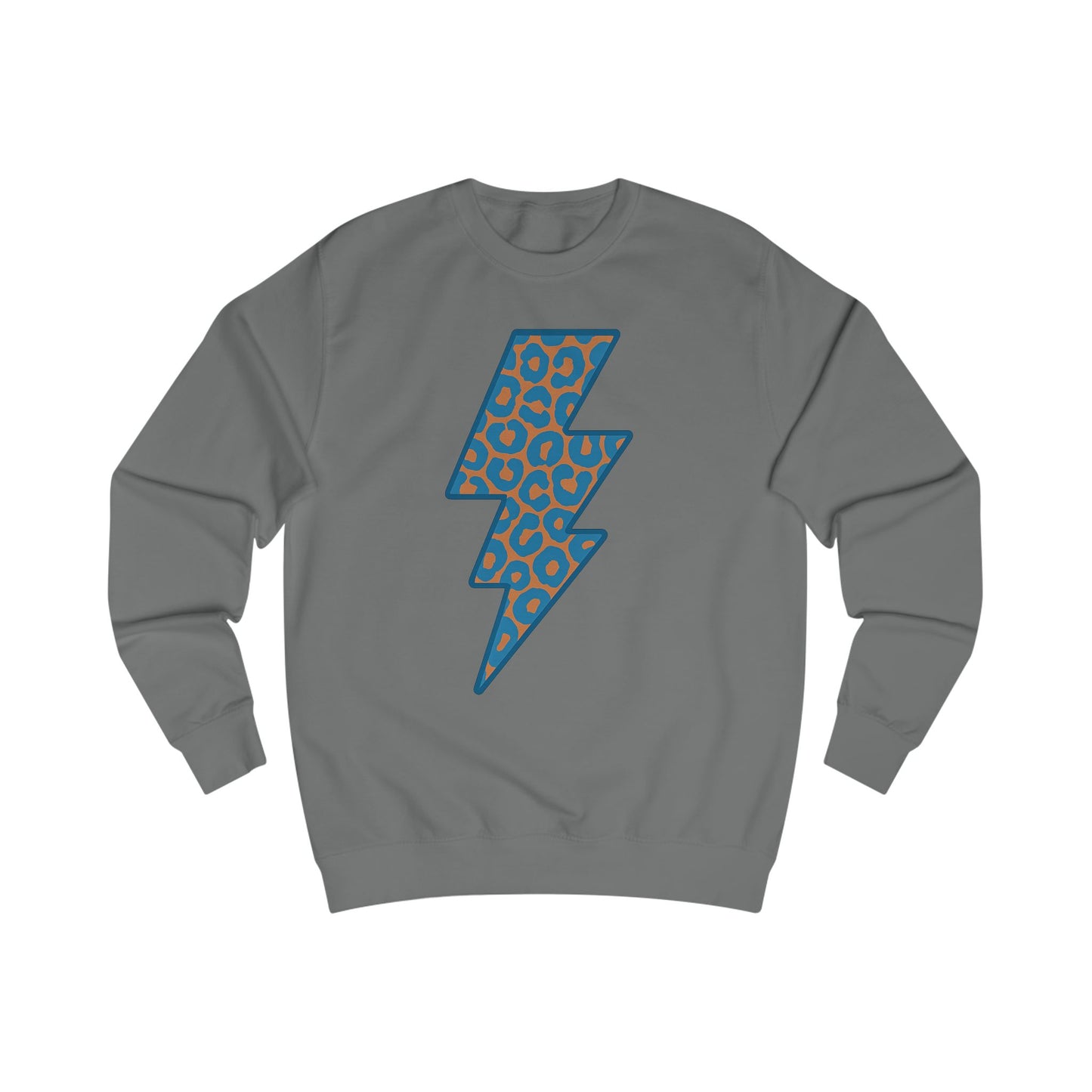 Oklahoma Basketball Sweatshirt | Blue and Orange Leopard Print Pullover | OKC Game Day Crewneck | Retro Thunder Fan Sweater