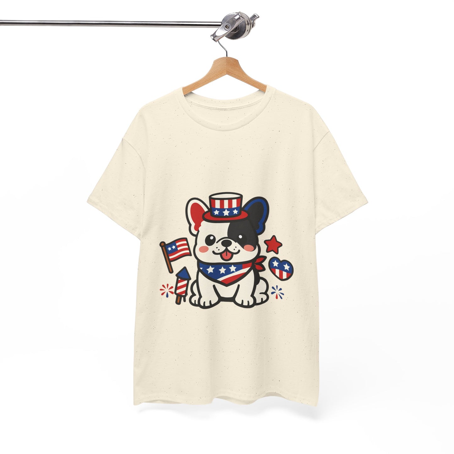 Cute Patriotic French Bulldog Shirt, Kawaii frenchie Fourth of July Tee, American Flag Puppy Shirt, USA Dog Lover Gift, Patriotic Frenchie