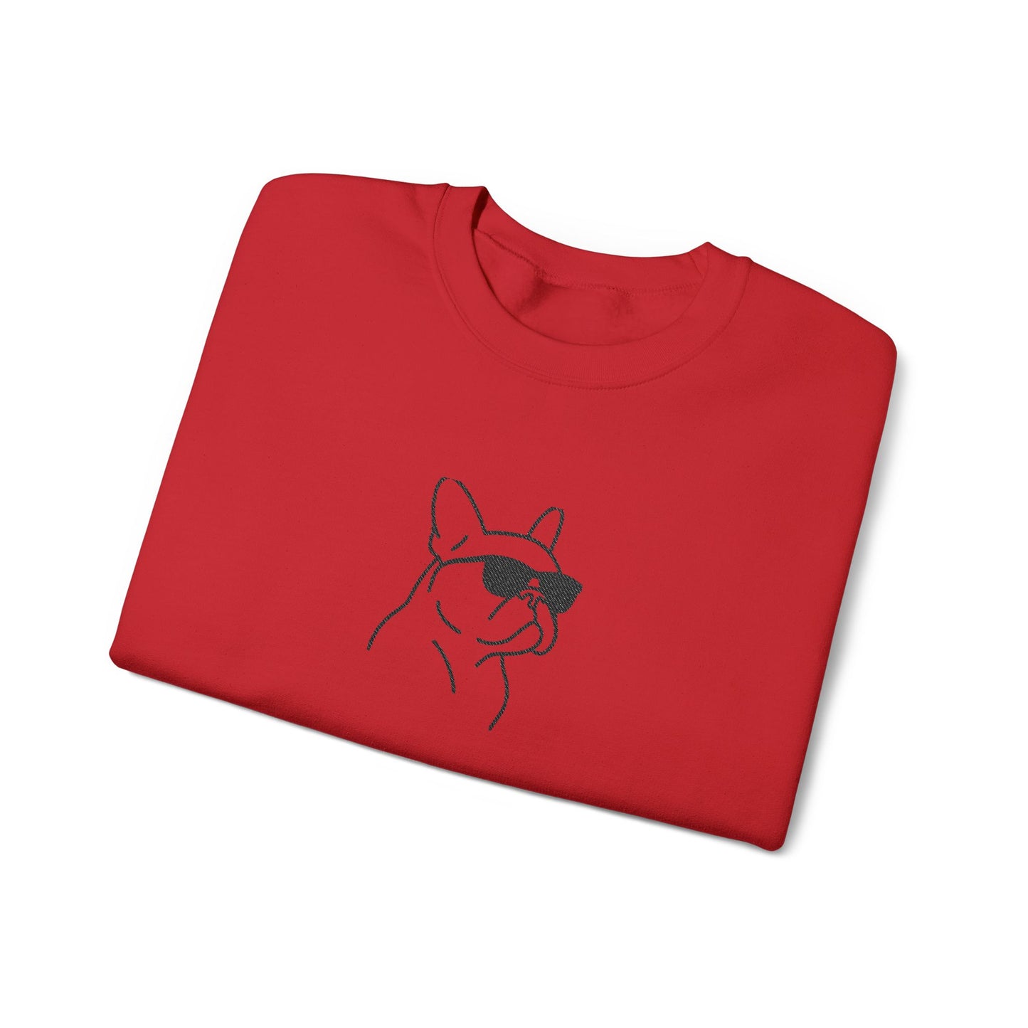Frenchie in Shades Sweatshirt | Hot Pink French Bulldog Crewneck | Minimal Line Art Dog Lover Gift | Cute Cozy Frenchie Pullover