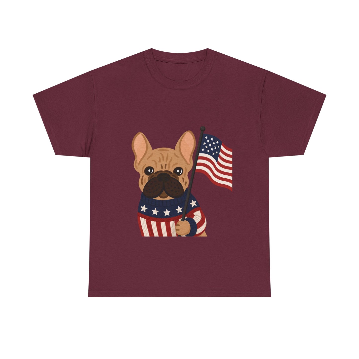 Patriotic French Bulldog Shirt, American Flag Frenchie Tee, Fourth of July Dog Lover Shirt, USA French Bulldog Gift, Patriotic Puppy Sweater Tee