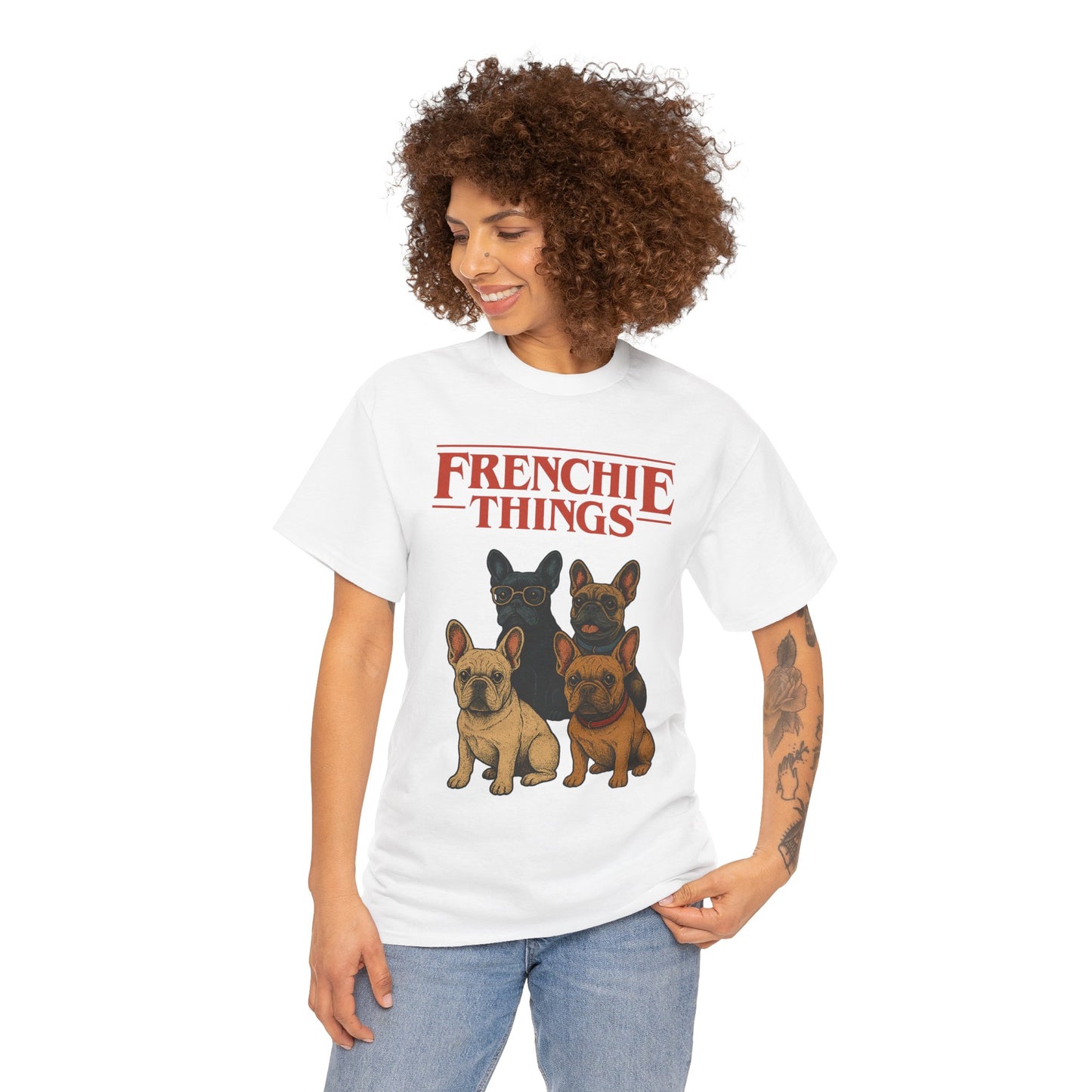Frenchie Things Unisex Heavy Cotton Tee - Cute Dog Lover Shirt, Pet Gift, Casual Wear, Birthday Gift, Animal T-Shirt