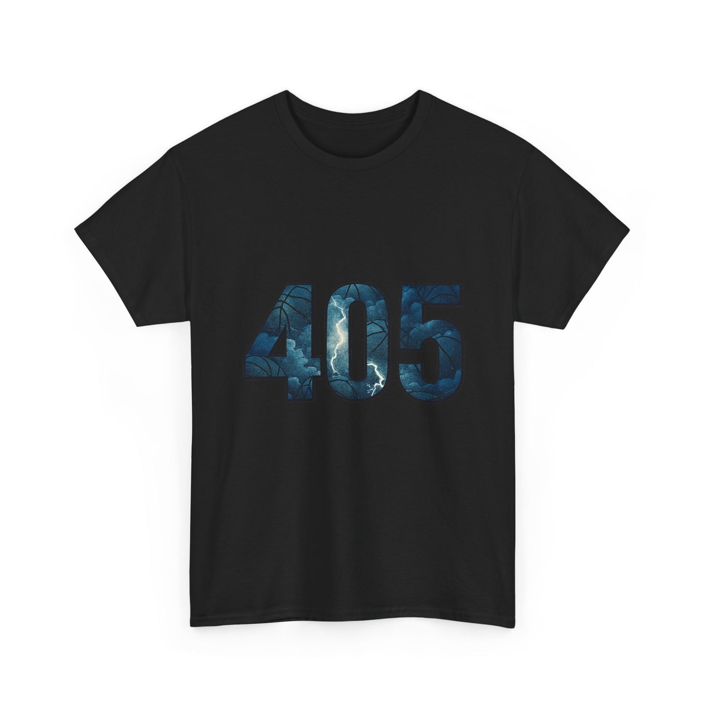 405 Thunder Lightning Tee | OKC Basketball Shirt | Oklahoma Area Code Shirt | Orange & Blue Thunder Fan Graphic Tee | Local Pride Shirt