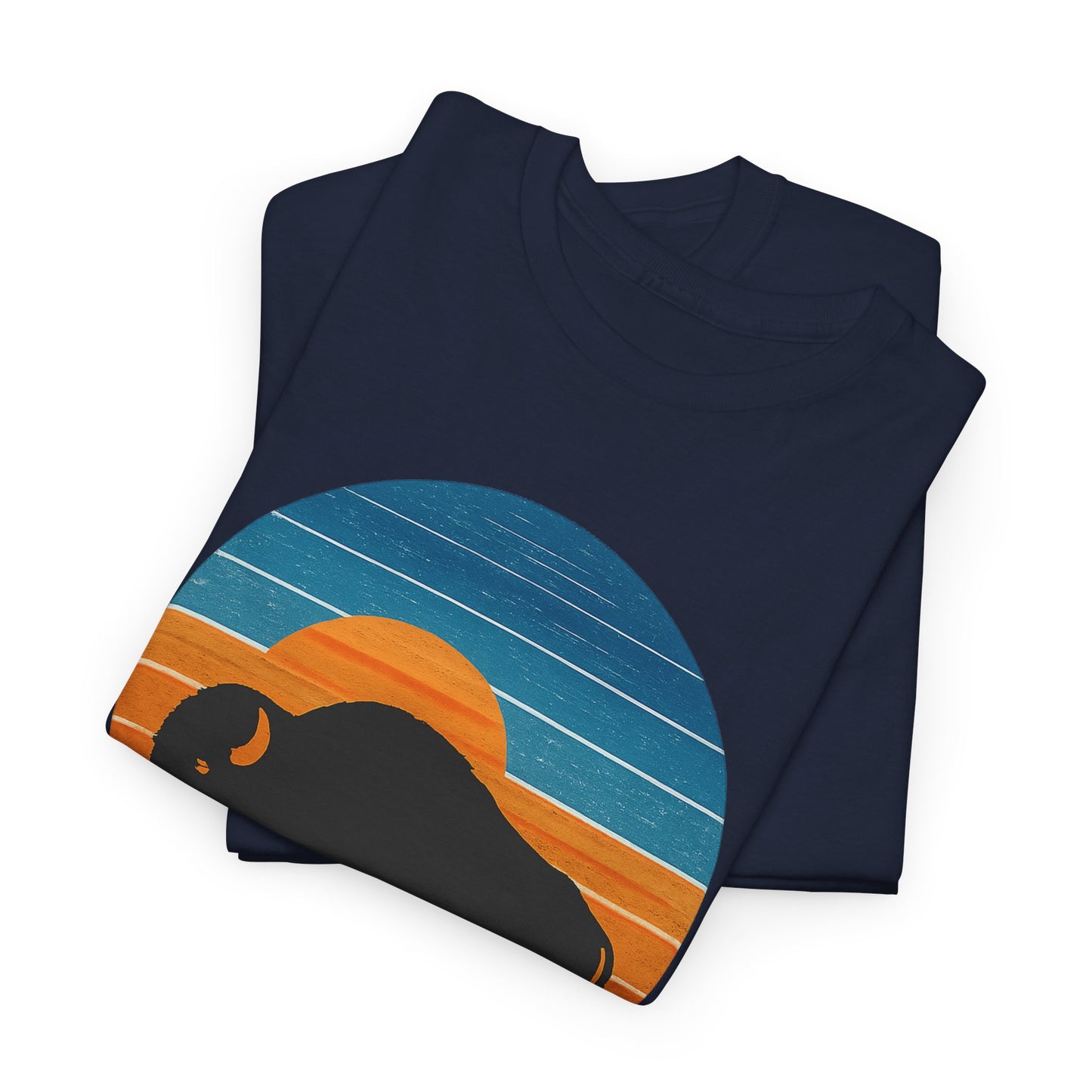 Oklahoma Bison Sunset Shirt | Retro Buffalo Tee | OKC Basketball Colors T-Shirt
