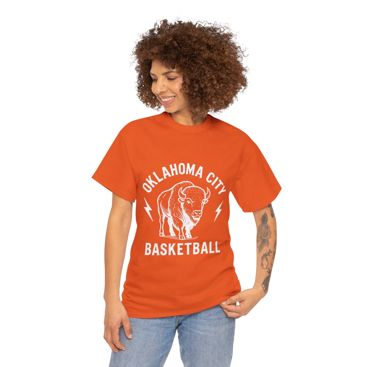 Oklahoma City Bison Basketball Shirt • OKC Hoops Tee • Retro Thunder Spirit T-Shirt • Western Bison Basketball Fan Shirt