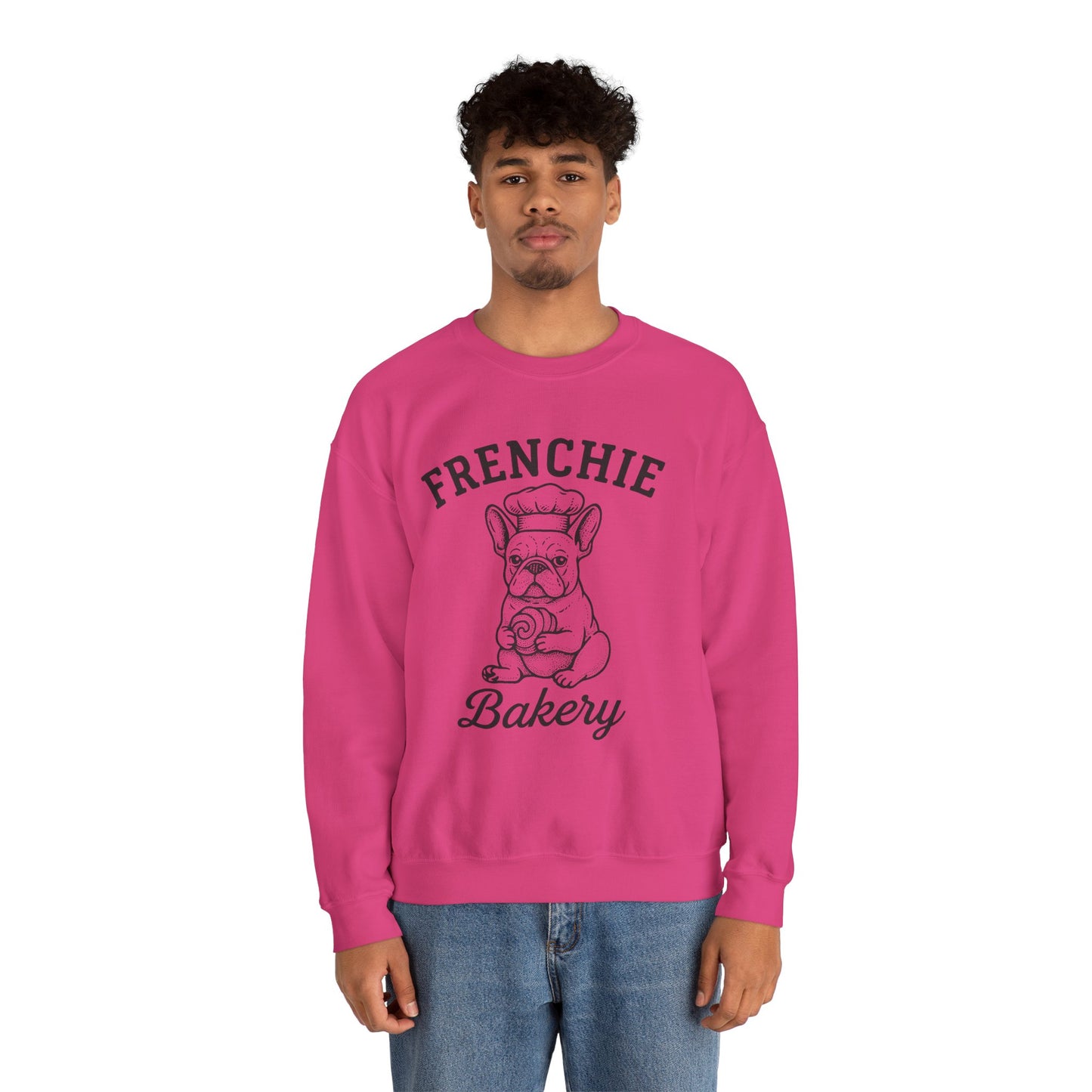 Frenchie Bakery Sweatshirt – Cozy French Bulldog Chef Crewneck, Funny Dog Lover Gift, Vintage Bakery-Inspired Frenchie Sweater