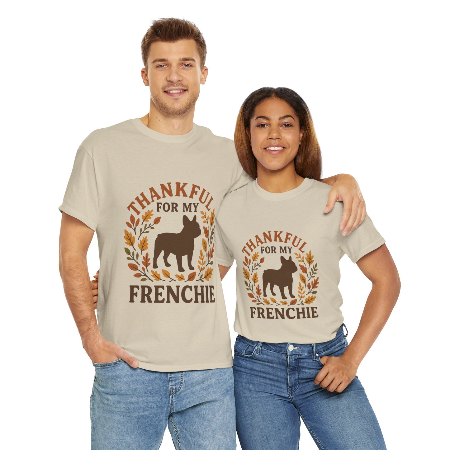 Thankful for My Frenchie Shirt – Fall French Bulldog T-Shirt, Thanksgiving Dog Lover Tee, Autumn Frenchie Gift for Pet Moms & Dads