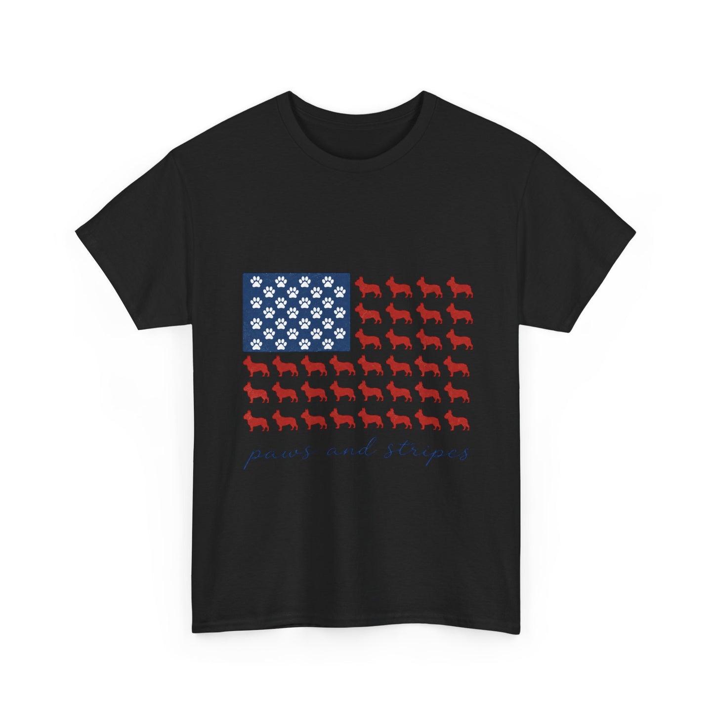 Paws and Stripes Shirt, Patriotic French Bulldog Tee, Frenchie American Flag Shirt, 4th of July Dog Lover Gift, USA Frenchie Tee