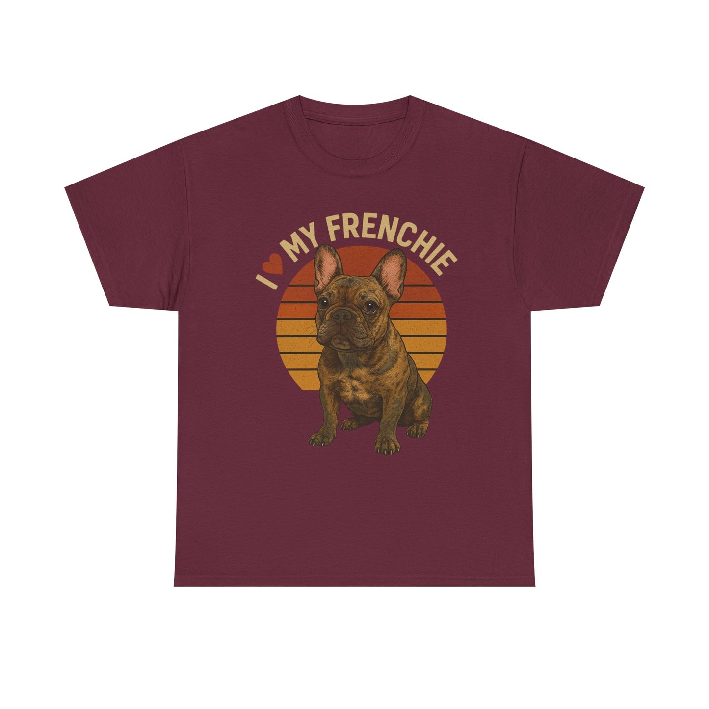 I Love My Frenchie T-Shirt | Brindle French Bulldog Retro Tee | Vintage Dog Lover Shirt | Frenchie Mom & Dad Gift