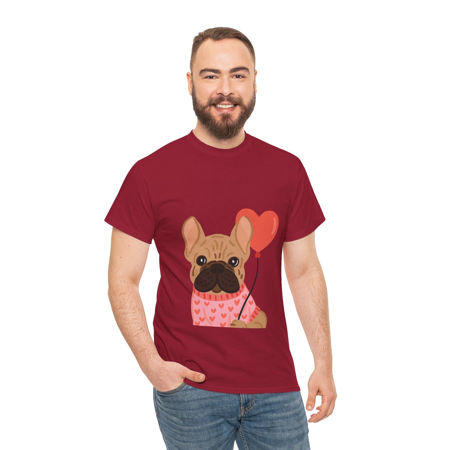 Valentine French Bulldog Shirt, Cute Frenchie Heart Balloon Tee, French Bulldog Valentine Gift, Dog Mom Valentine’s Shirt, Frenchie Love Tee