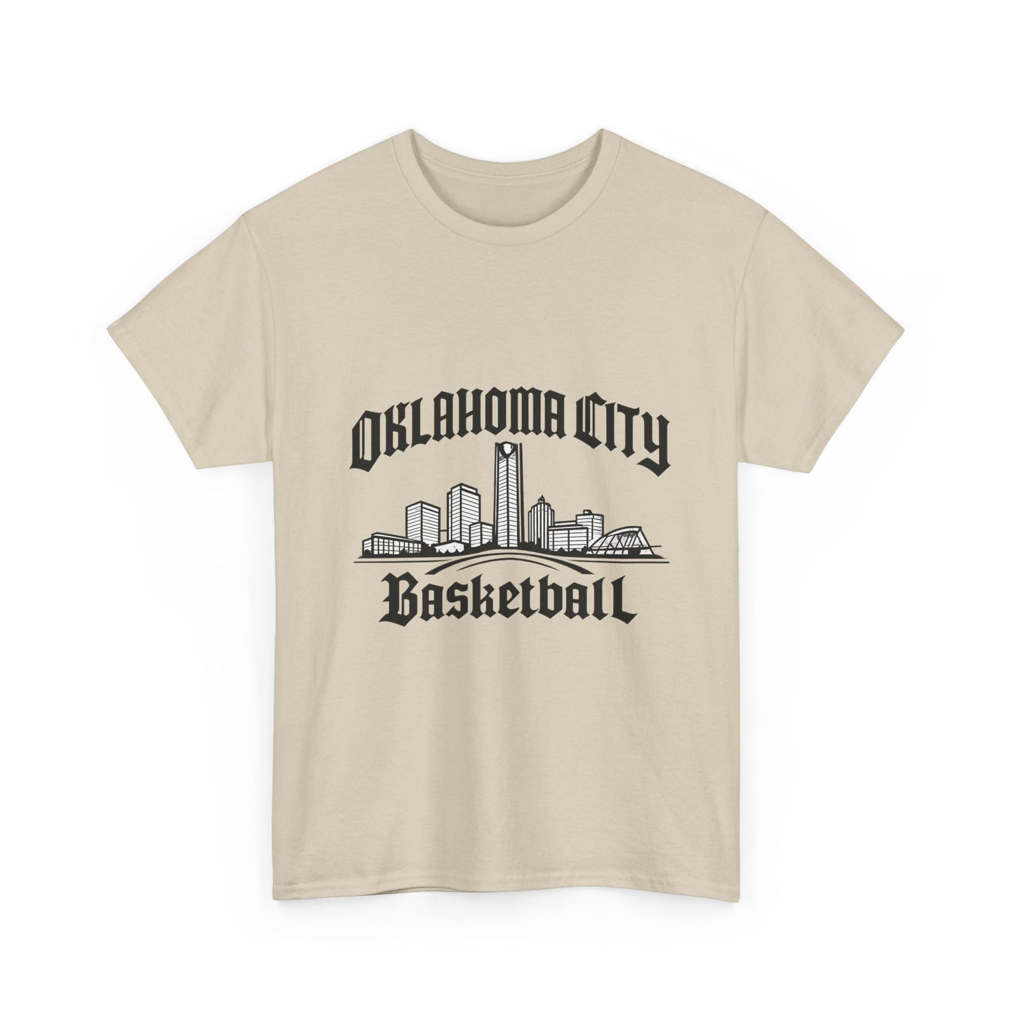Oklahoma City Basketball Shirt, OKC Skyline Tee, Oklahoma Basketball Fan Shirt, thunder Sports Shirt, Orange Basketball Graphic Tee