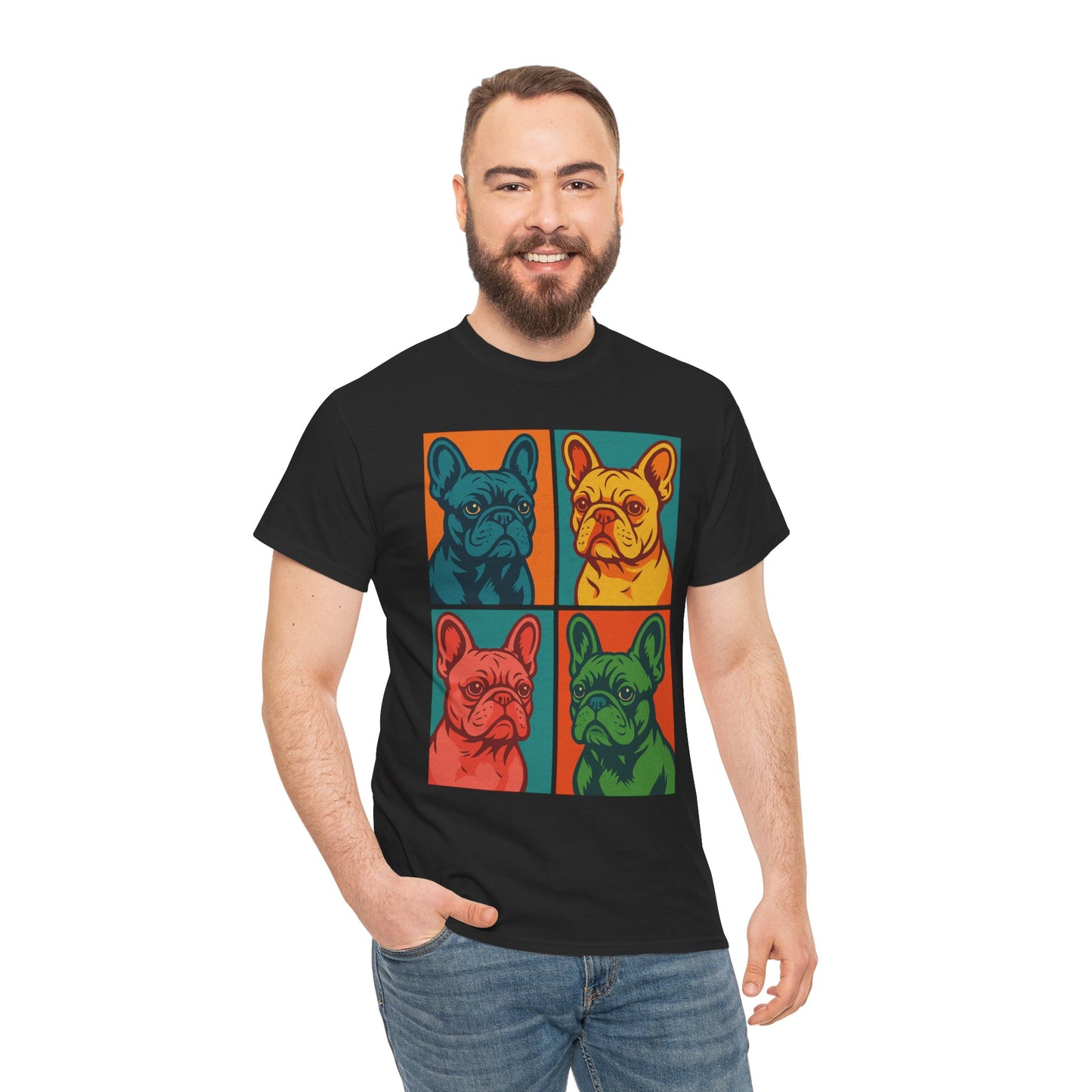 Pop Art French Bulldog T-Shirt • Colorful Frenchie Dog Tee • Retro Pop Art Dog Shirt • French Bulldog Lover Gift • Bright Graphic Dog Tee