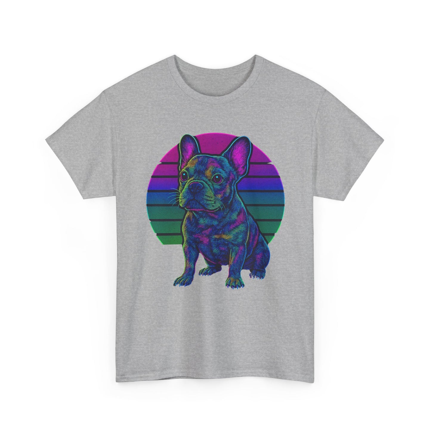 Neon French Bulldog T-Shirt | Retro 80s Frenchie Tee | Colorful Dog Lover Shirt | Electric Frenchie Gift for Men & Women