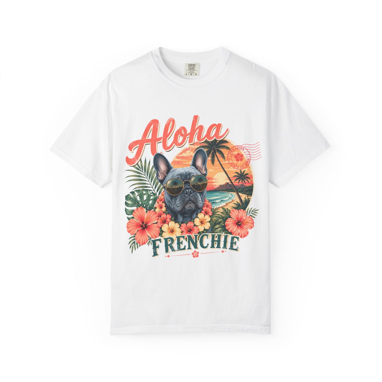 Aloha Frenchie T-Shirt — Hawaiian Sunset French Bulldog Tee