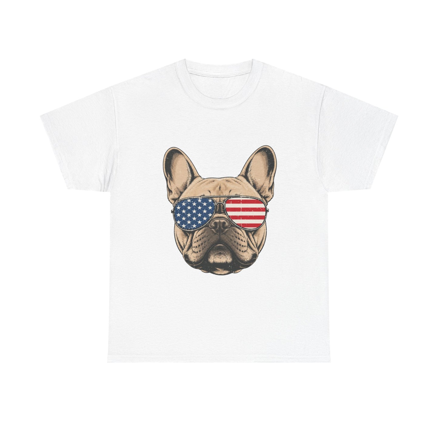 Patriotic French Bulldog Shirt, American Flag Sunglasses Frenchie Tee, Fourth of July Dog Lover Shirt, USA French Bulldog Gift
