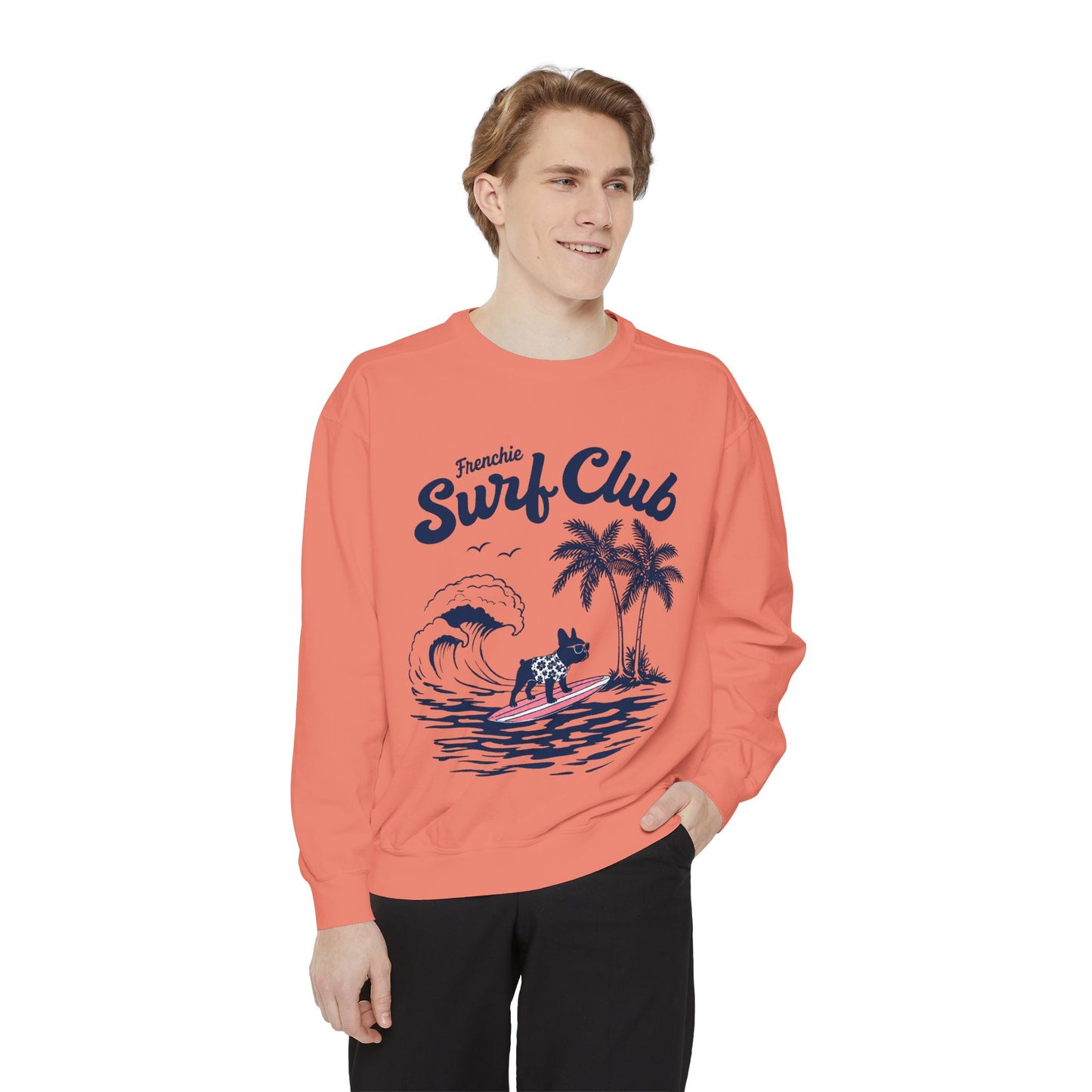 Surf Club Sweatshirt — Frenchie Surfing Graphic Crewneck