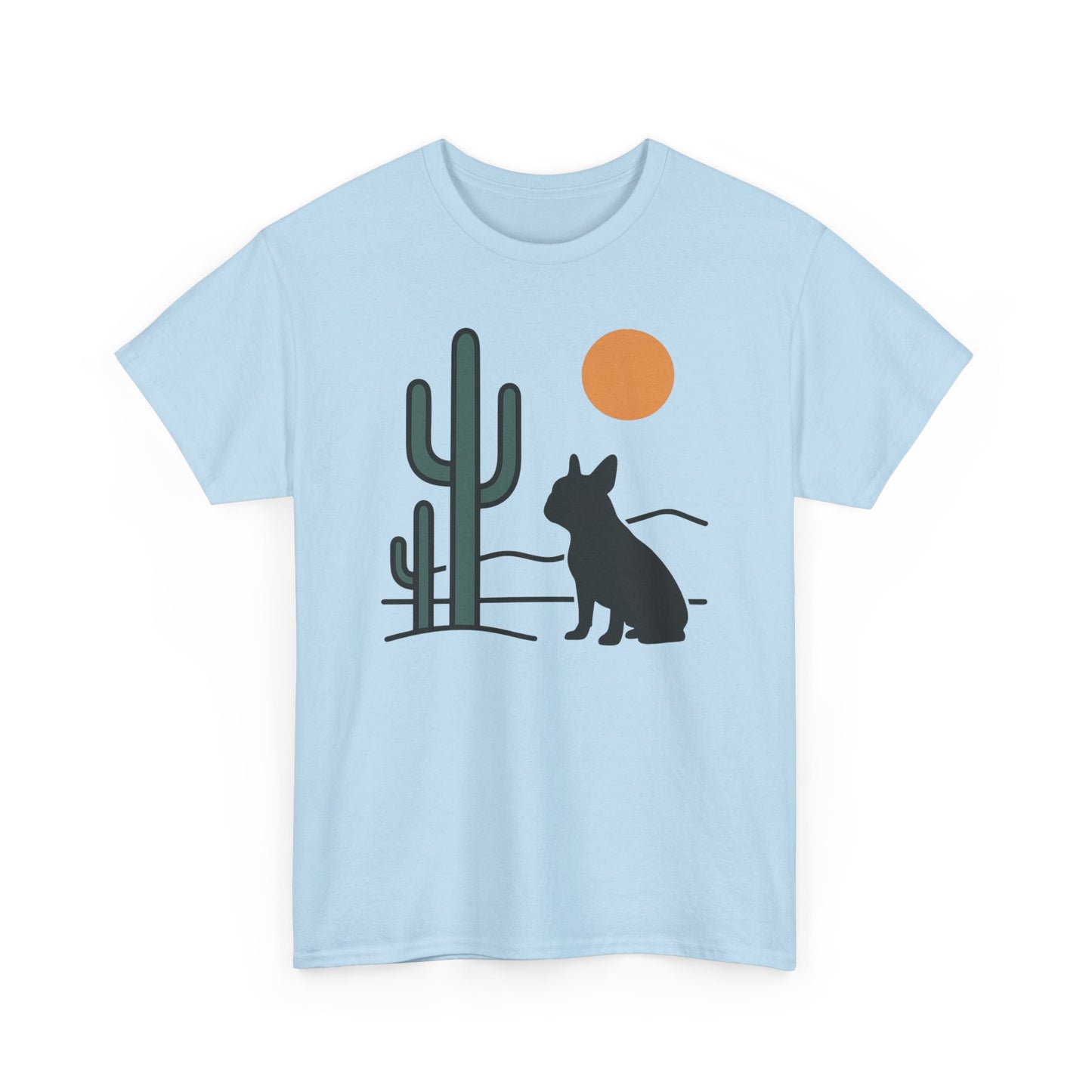 Desert Frenchie T-Shirt | Minimalist Cactus Dog Tee | French Bulldog Desert Sunset Shirt | Pet Lover Gift | Modern Graphic Dog Mom Tee