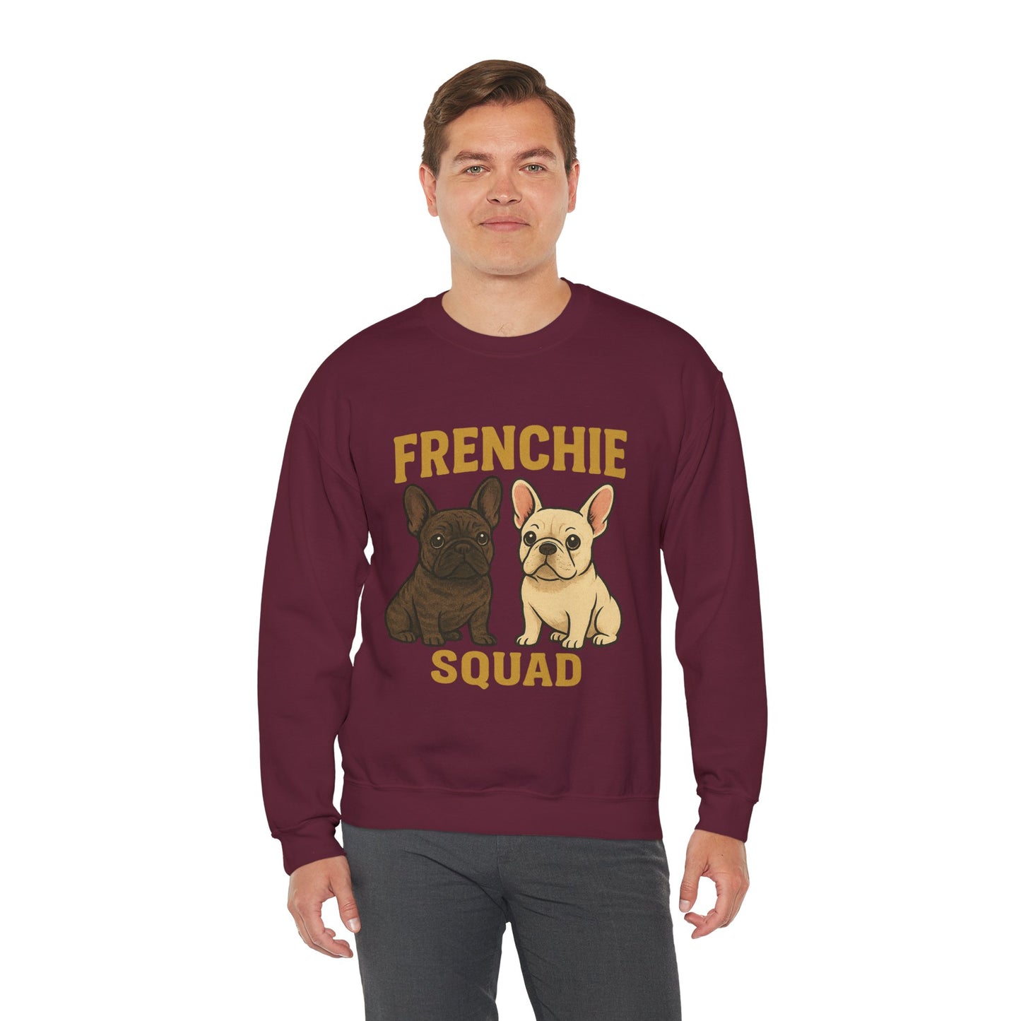 Frenchie Squad Sweatshirt | Cute French Bulldog Pullover | Dog Lover Crewneck | Matching Frenchie Mom & Dad Sweater