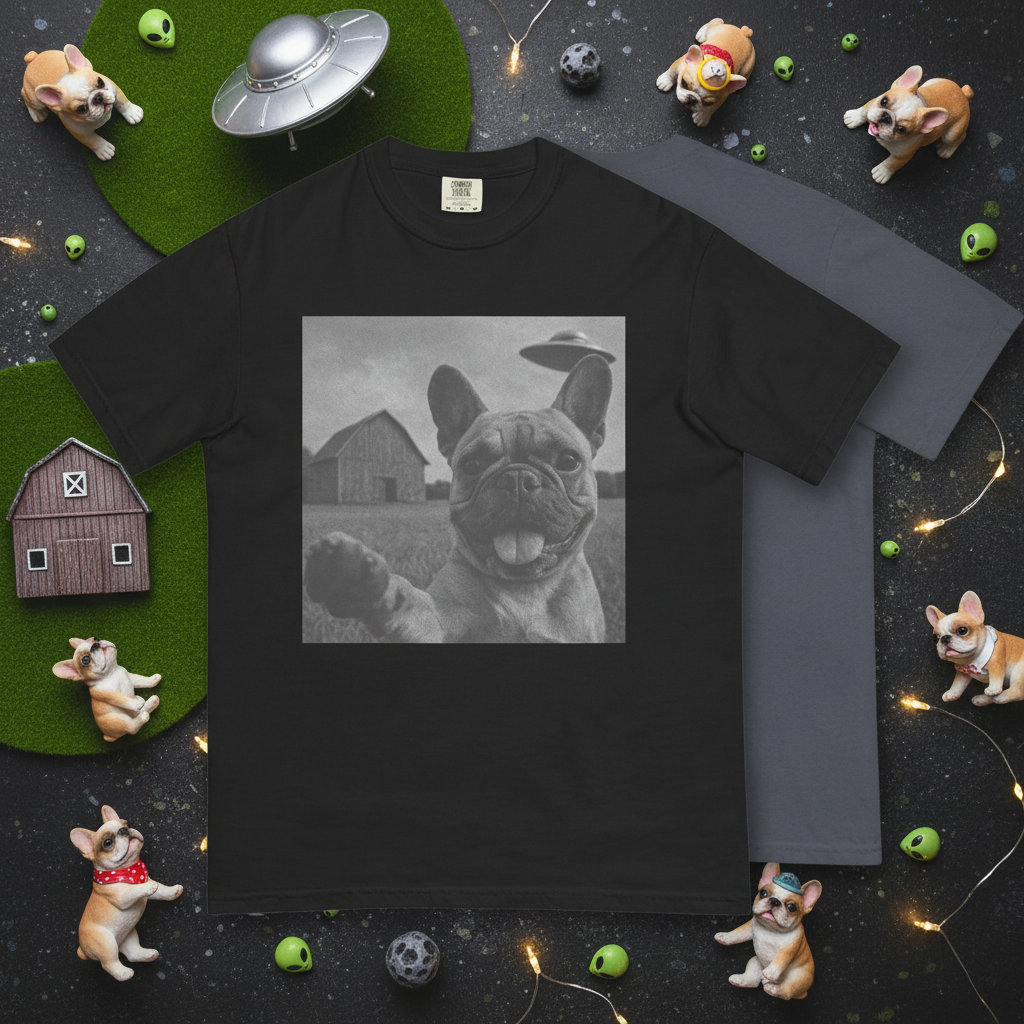 Frenchie UFO Selfie Shirt garment-dyed heavyweight t-shirt