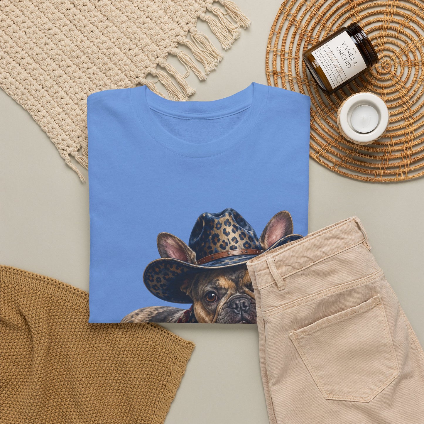 Patriotic Merle French Bulldog Shirt, Cowboy Frenchie Tee, American Flag Bandana Dog Shirt, Fourth of July French Bulldog Gift