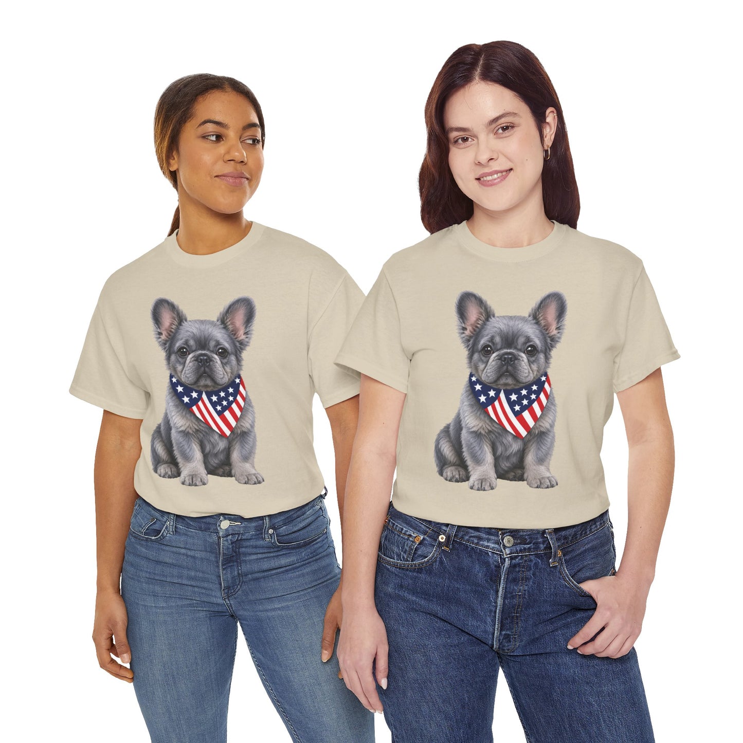 Patriotic Fluffy French Bulldog Shirt, Fluffy Frenchie American Flag Tee, Fourth of July Dog Lover Shirt, USA Fluffy Frenchie Gift