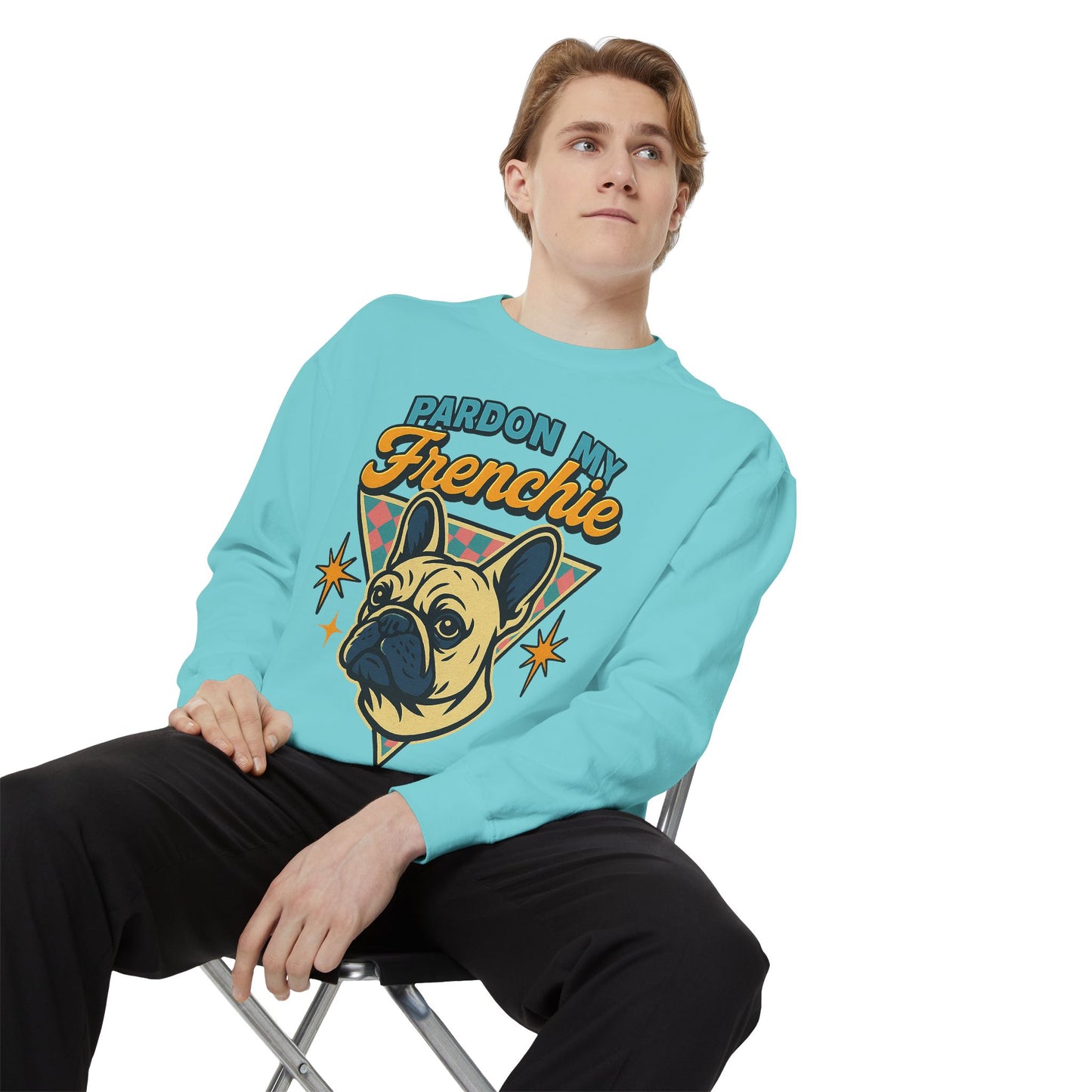 Pardon My Frenchie Sweatshirt | Retro French Bulldog Pullover | Funny Dog Lover Crewneck | Vintage Graphic Frenchie Gift