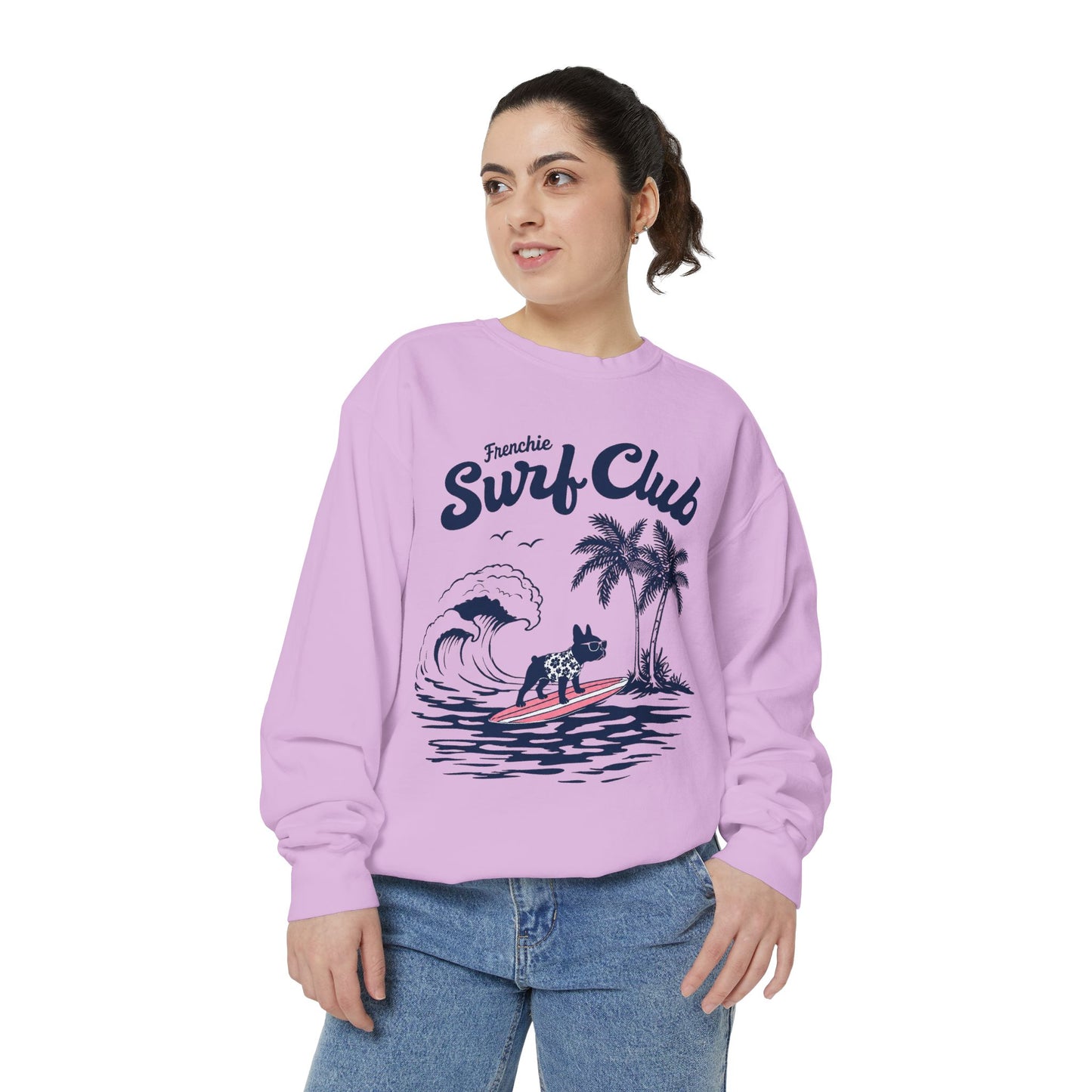 Surf Club Sweatshirt — Frenchie Surfing Graphic Crewneck