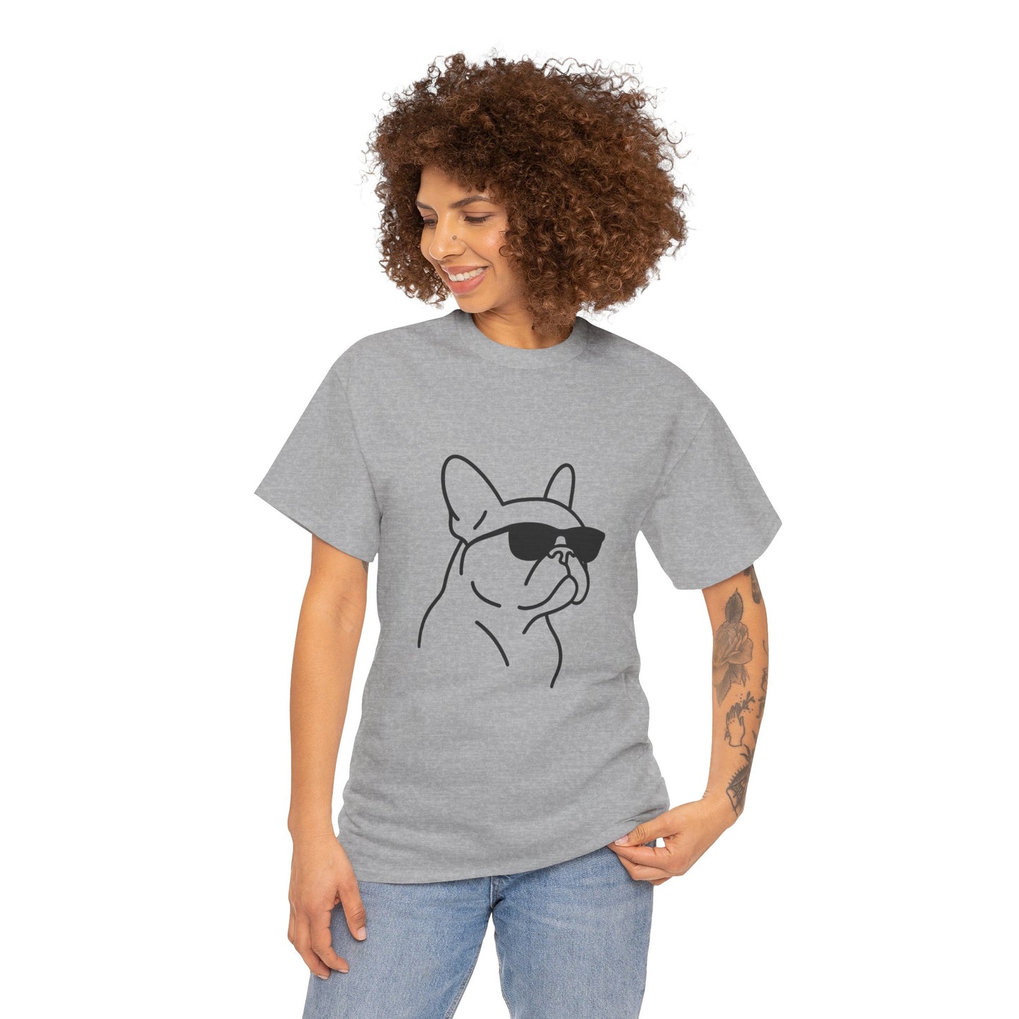 Cool Frenchie Line Art T-Shirt | Minimalist French Bulldog Tee | Dog Lover Gift | Frenchie Mom Shirt | Cute Pet Outline Graphic Tee