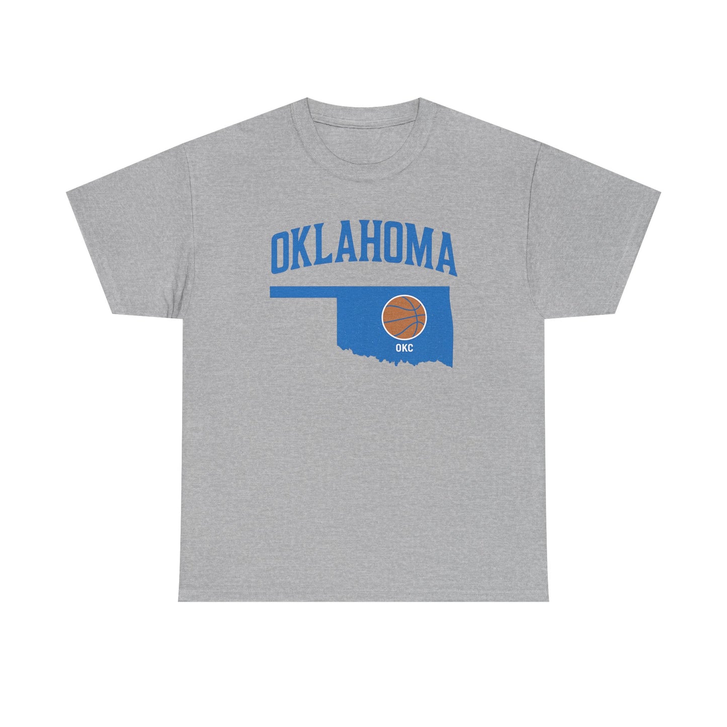Oklahoma City Basketball Shirt | OKC Basketball Style Tee | Blue & Orange Oklahoma State T-Shir