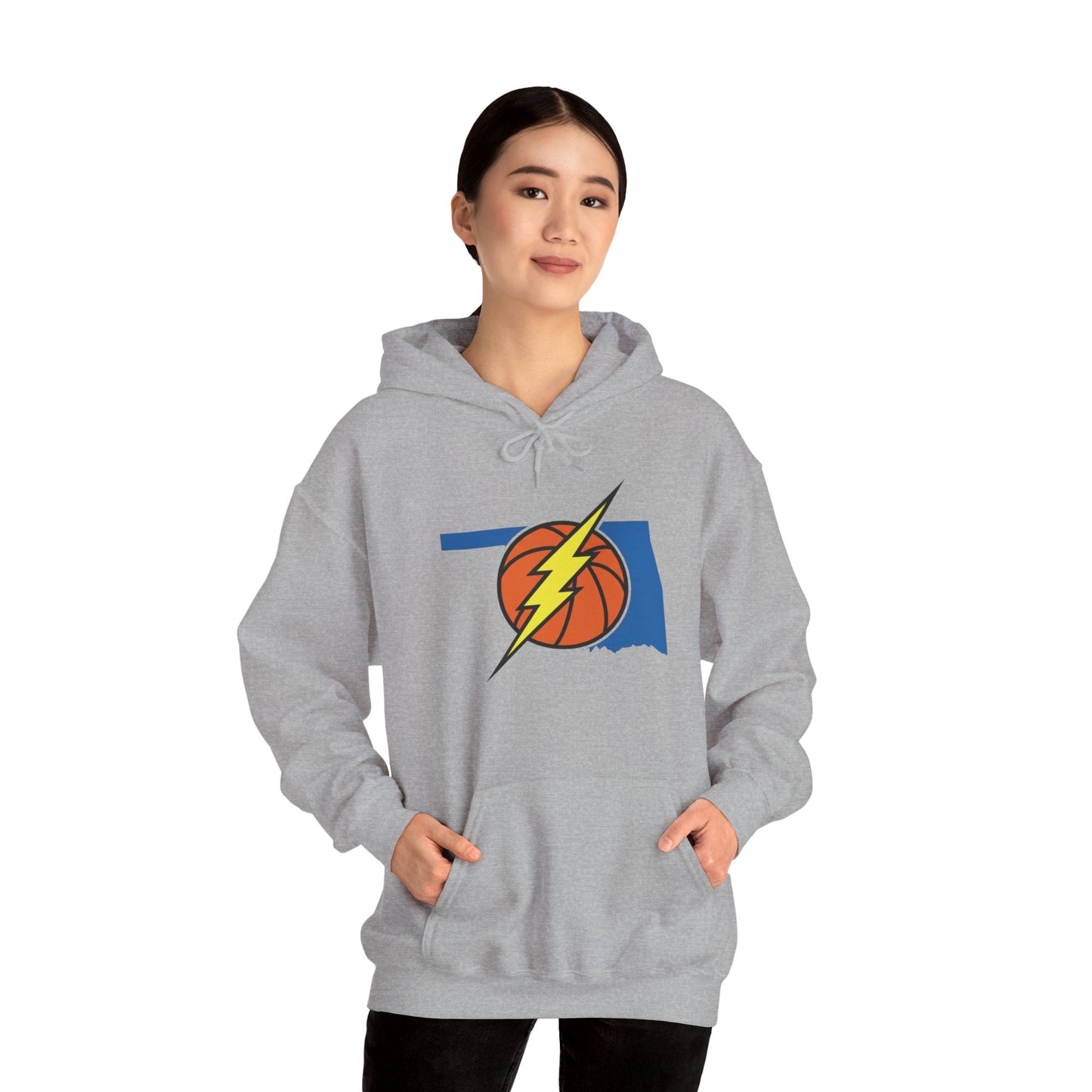 Oklahoma Basketball Lightning Hoodie | Thunder Fan Hoodie | Oklahoma Basketball Sweatshirt | Blue Orange Game Day Hoodie