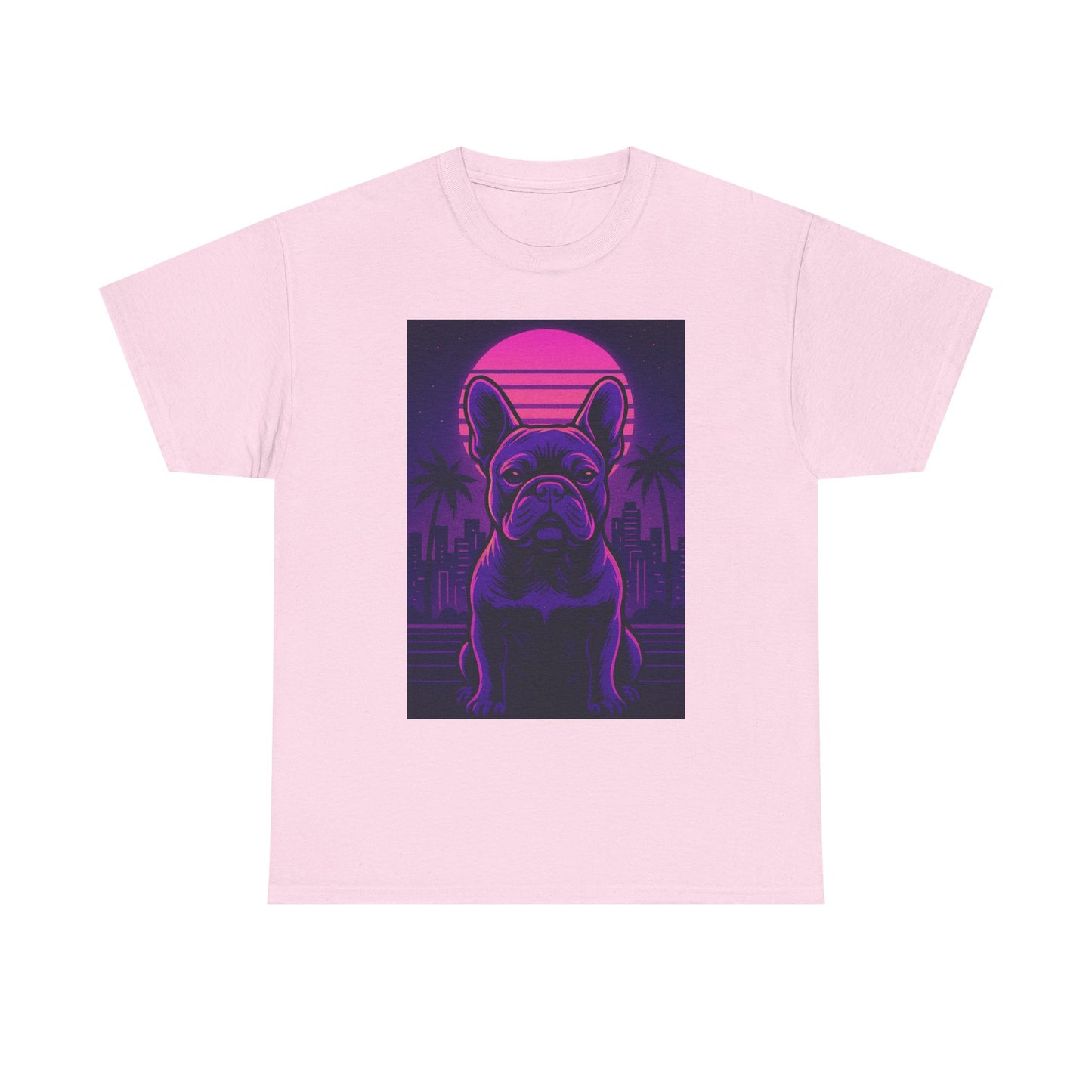 Vaporwave French Bulldog T-Shirt | Retro Neon Dog Tee | 80s Aesthetic Frenchie Shirt | Synthwave Graphic Tee | Cool Gift for Pet Lovers