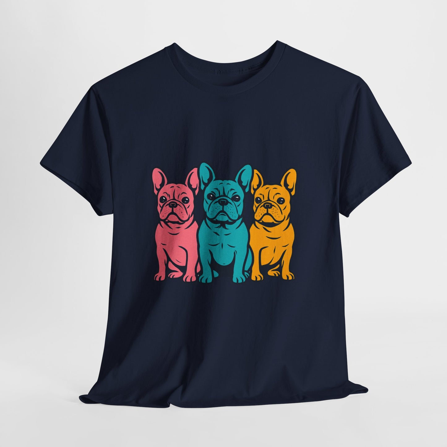 Pop Art French Bulldog T-Shirt | Colorful Frenchie Graphic Tee | Retro Dog Lover Shirt | Bright 80s Style Pet Gift | Fun Unisex Dog Mom Shirt
