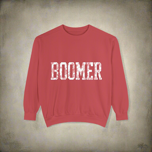 Boomer Toile Sweatshirt | Oklahoma Football Inspired Pullover | Red & Cream Toile Print Crewneck | Retro Game Day Oklahoma Sweater