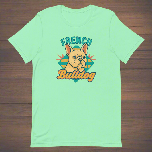 Retro French Bulldog Unisex t-shirt