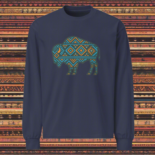 Aztec Bison Premium heavyweight long sleeve shirt