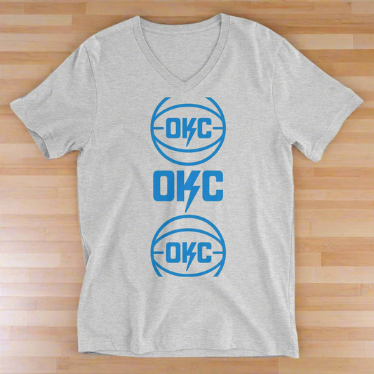 OKC Basketball Unisex Short Sleeve V-Neck T-Shirt